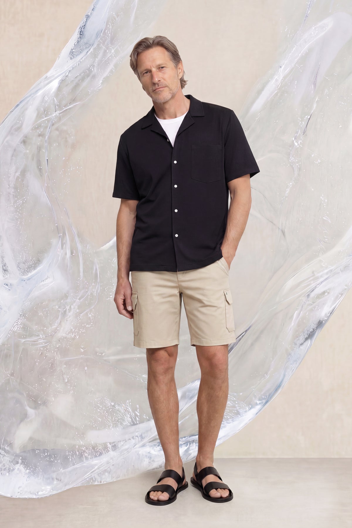 Men's bowling shirt ICE black