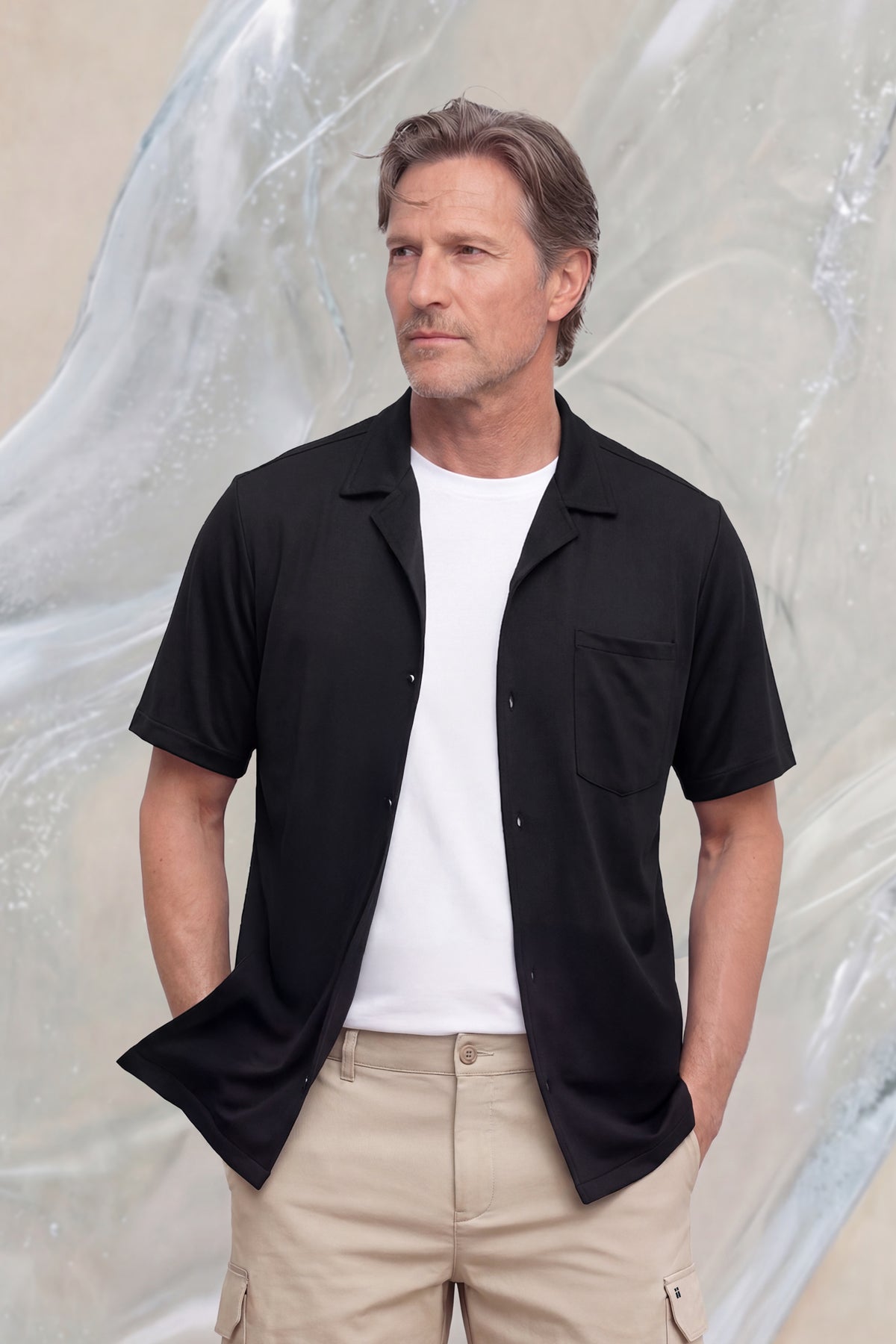 Men's bowling shirt ICE black