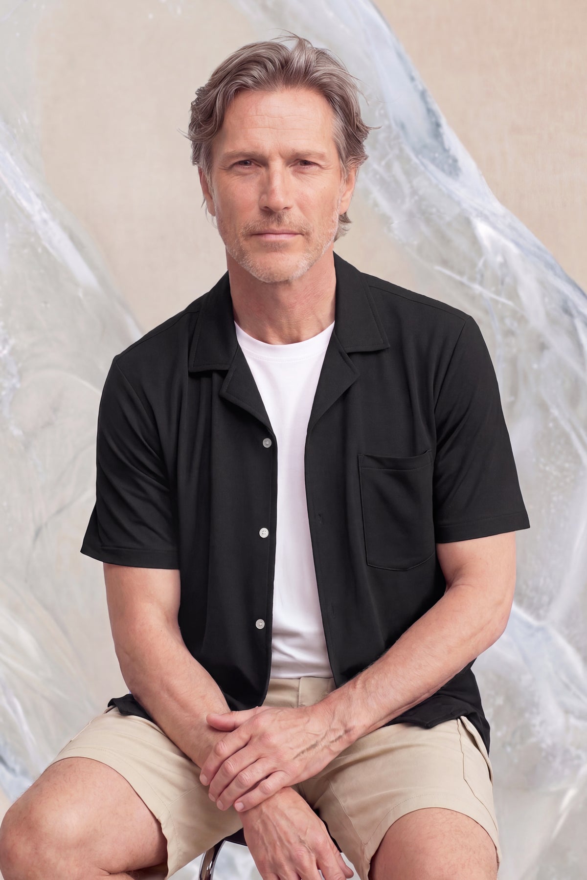 Men's bowling shirt ICE black