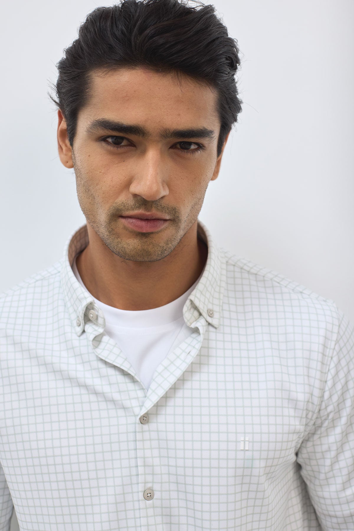 Camisa casual hombre estampado cuadros verde milky regular