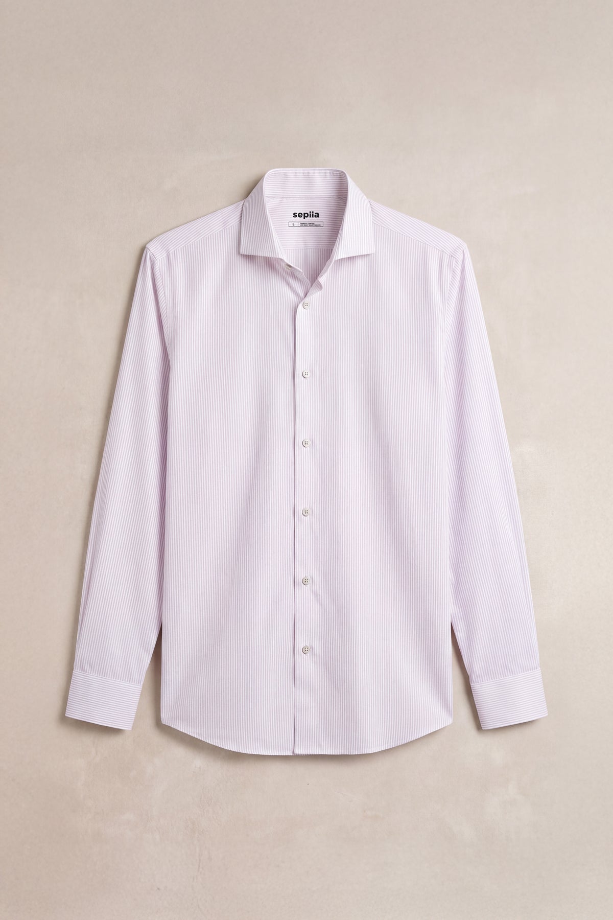 Camisa de vestir cuello cutaway hombre estampado raya rosa regular