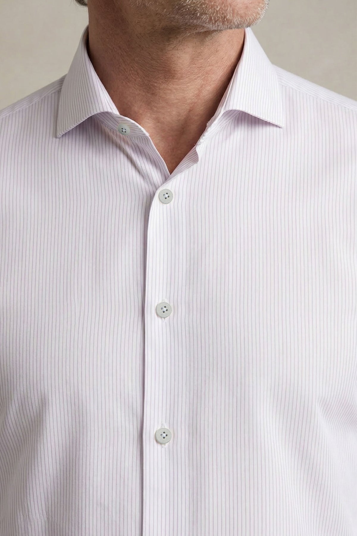 Camisa de vestir cuello cutaway hombre estampado raya rosa regular