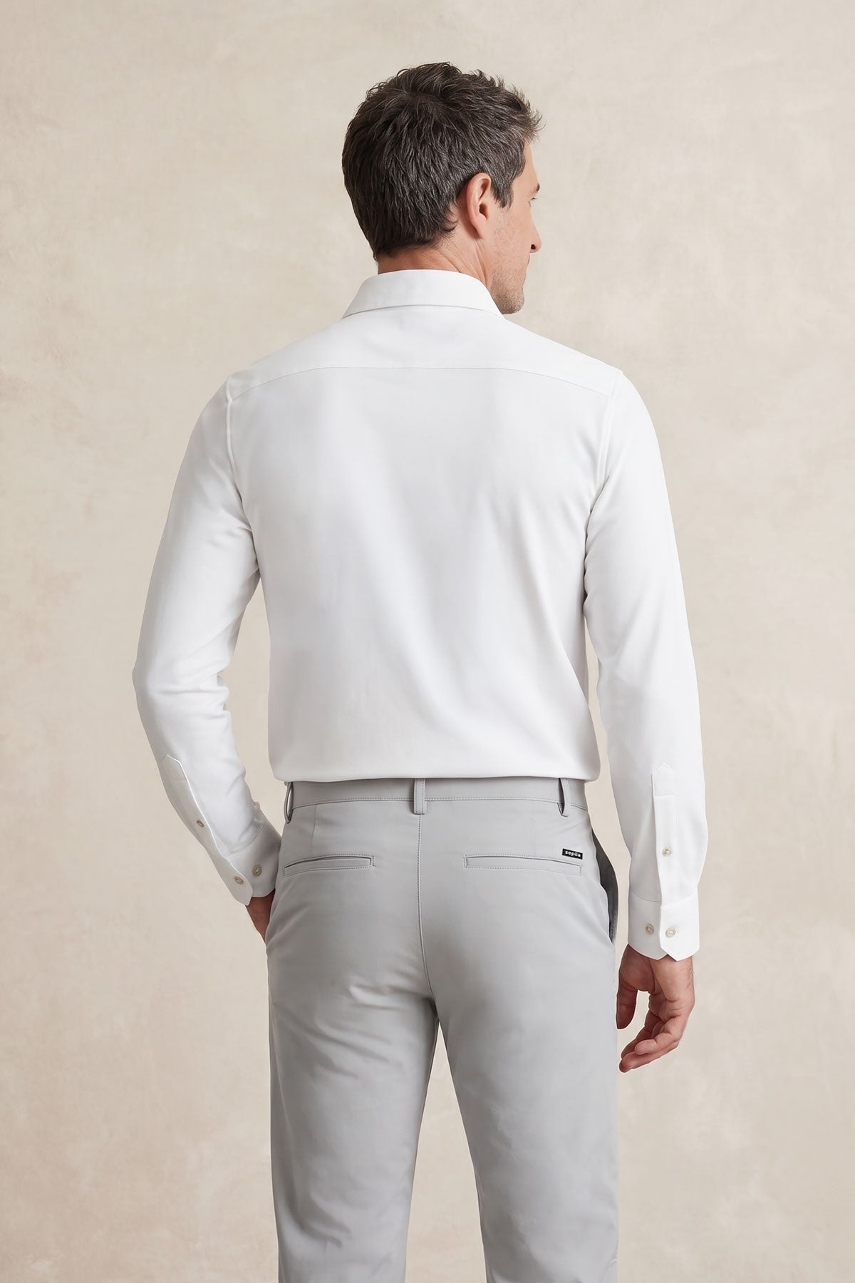 Men's regular fit white dress shirt
