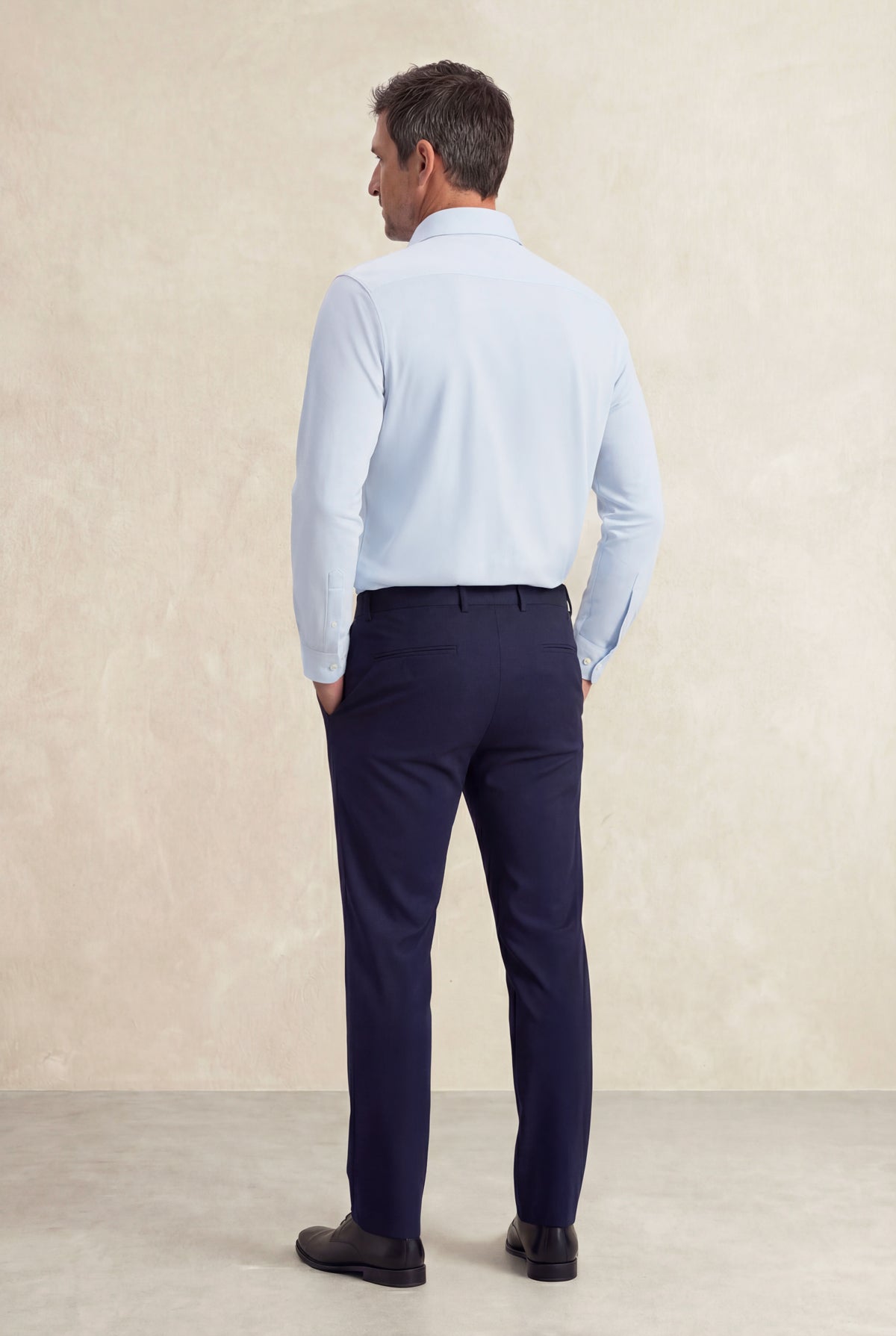 Camisa de vestir hombre estampado flecha celeste regular