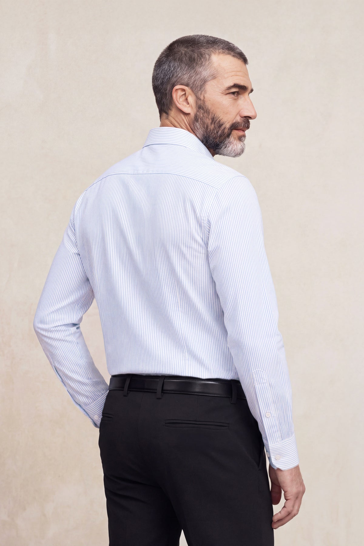 Camisa formal hombre estampado rayas azules slim