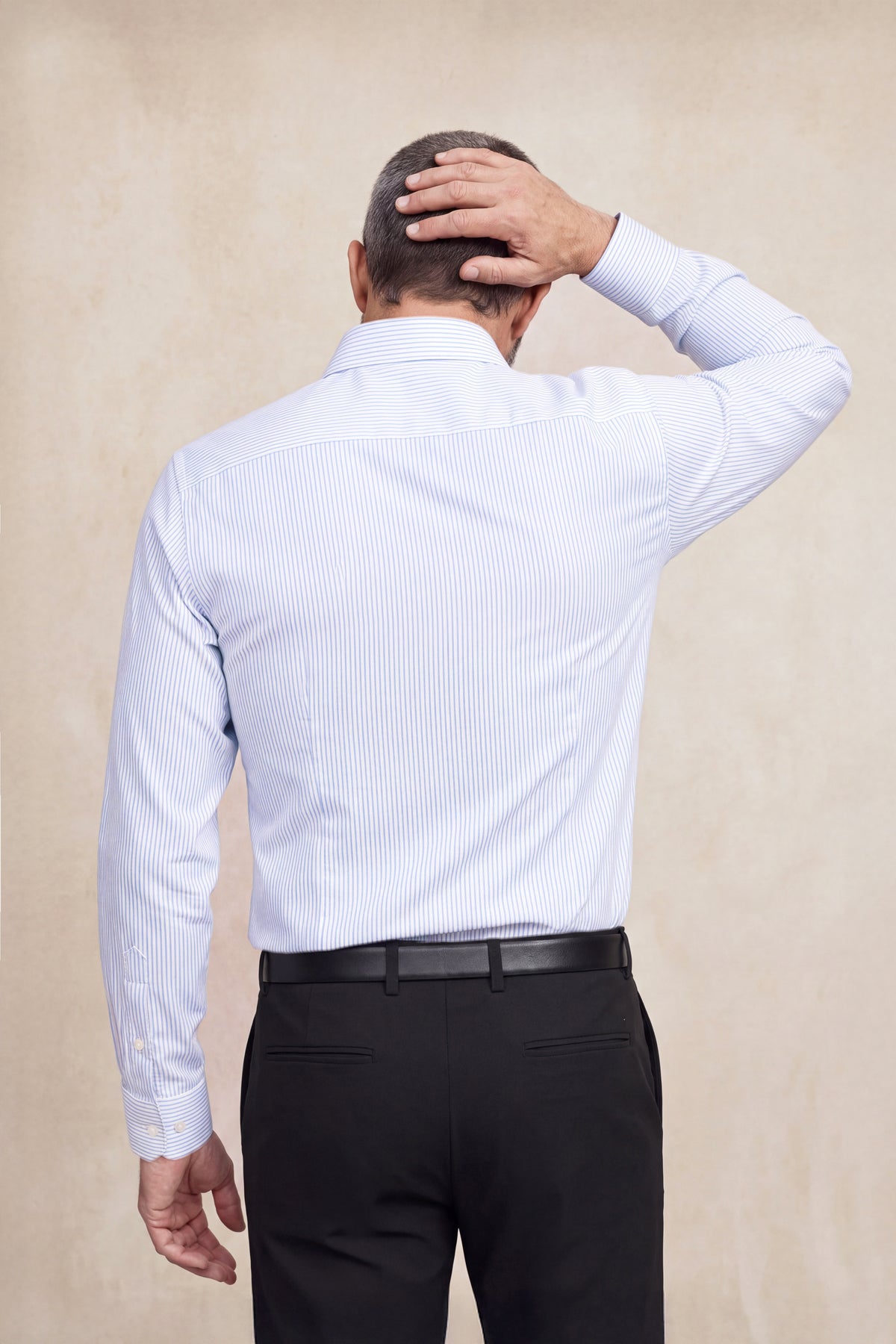 Camisa formal hombre estampado rayas azules slim