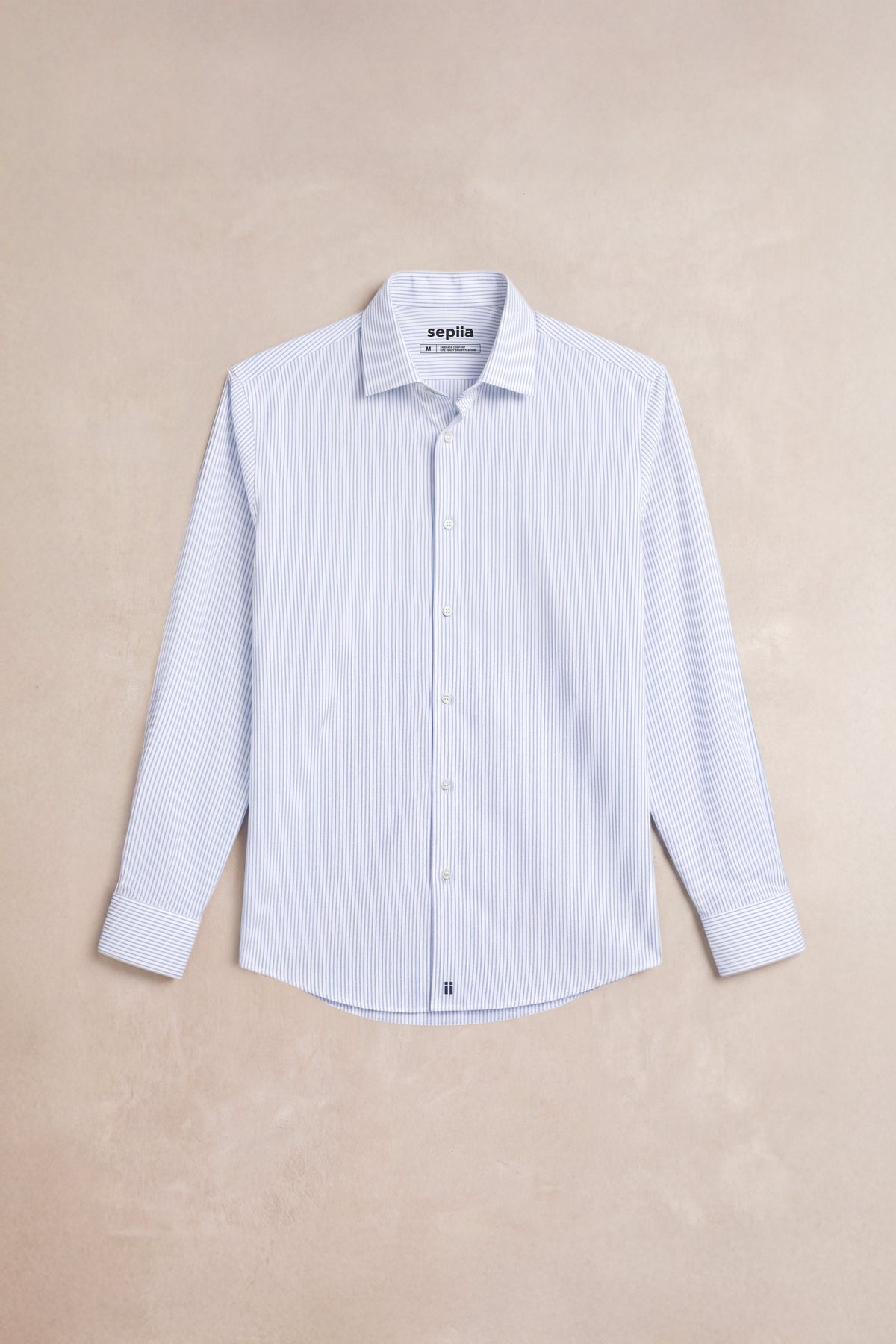 Camisa formal hombre estampado rayas azules slim