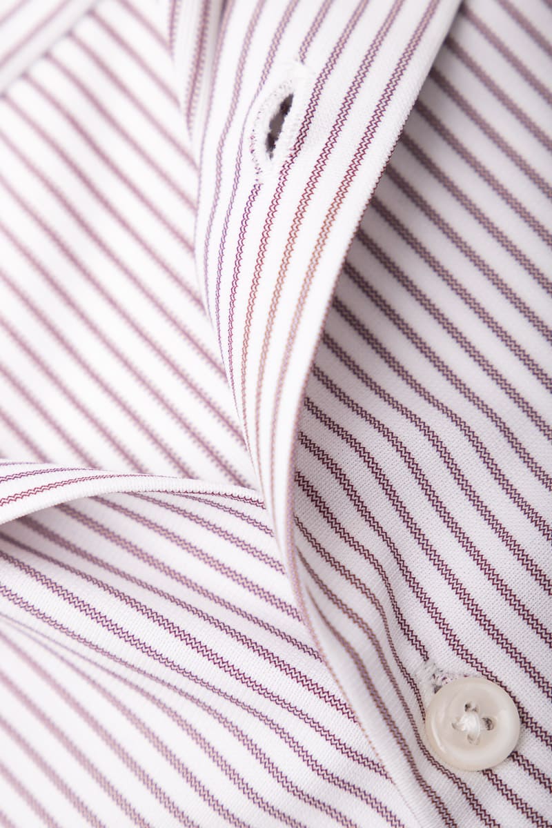 Camisa social de homem listrada castanho regular Luxe