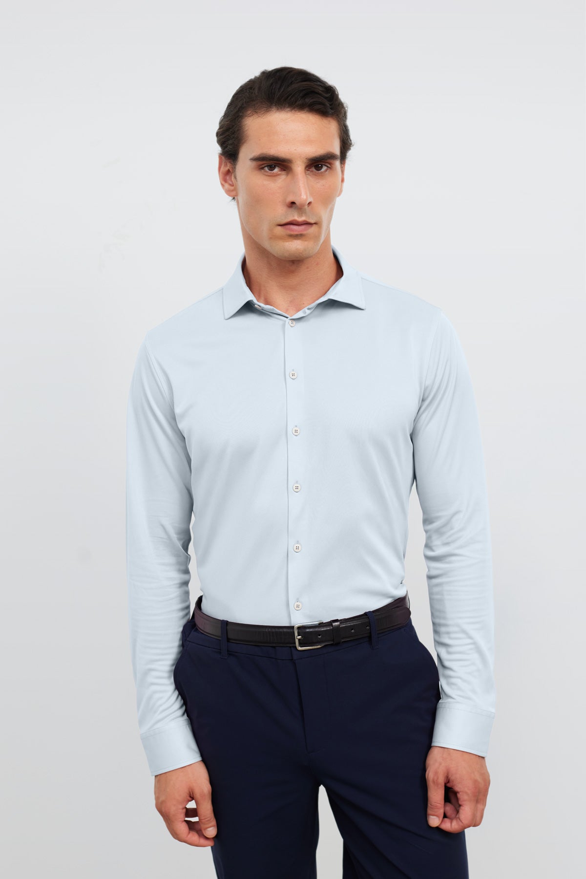 camisa de vestir flecha celeste regular primer plano 