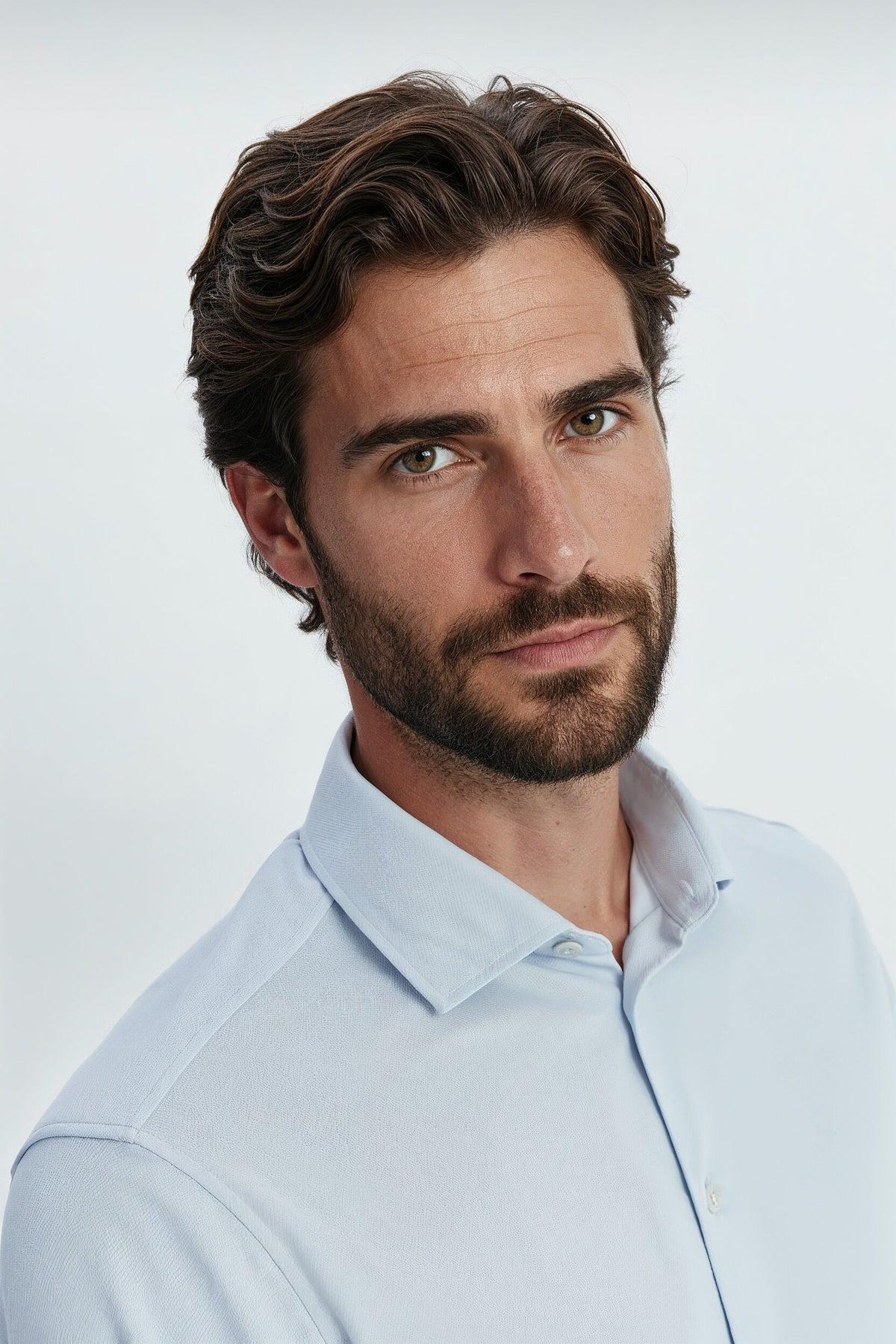 Men's regular formal light blue shirt
