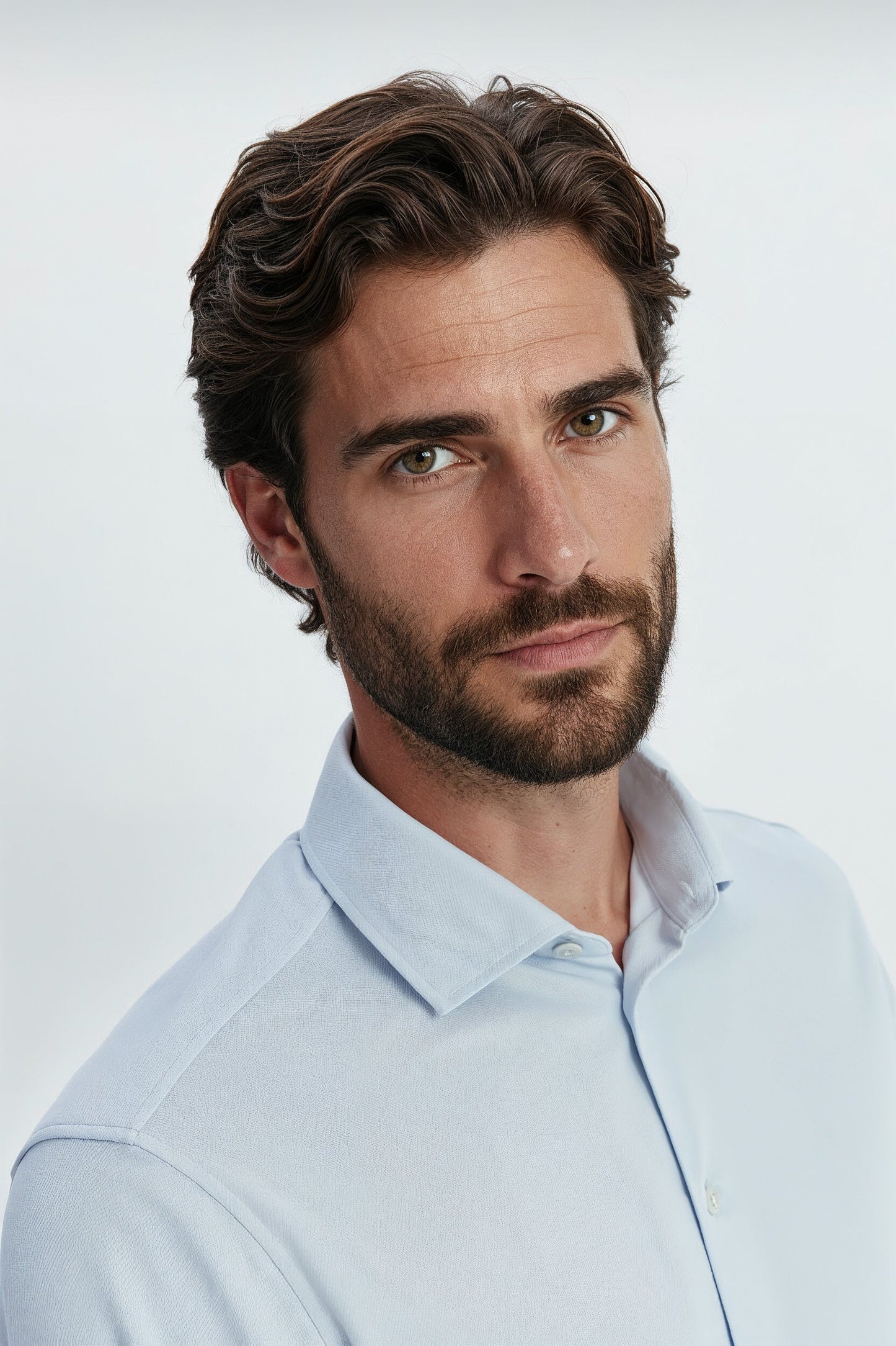 Camisa azul celeste formal regular hombre