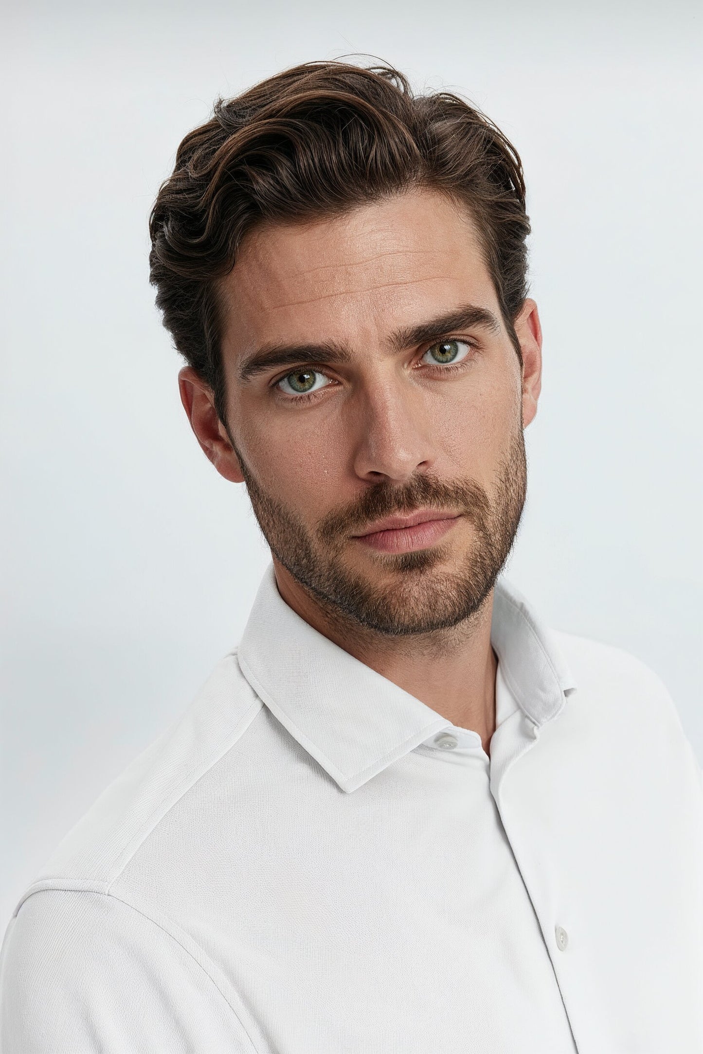 Camisa blanca de vestir regular hombre