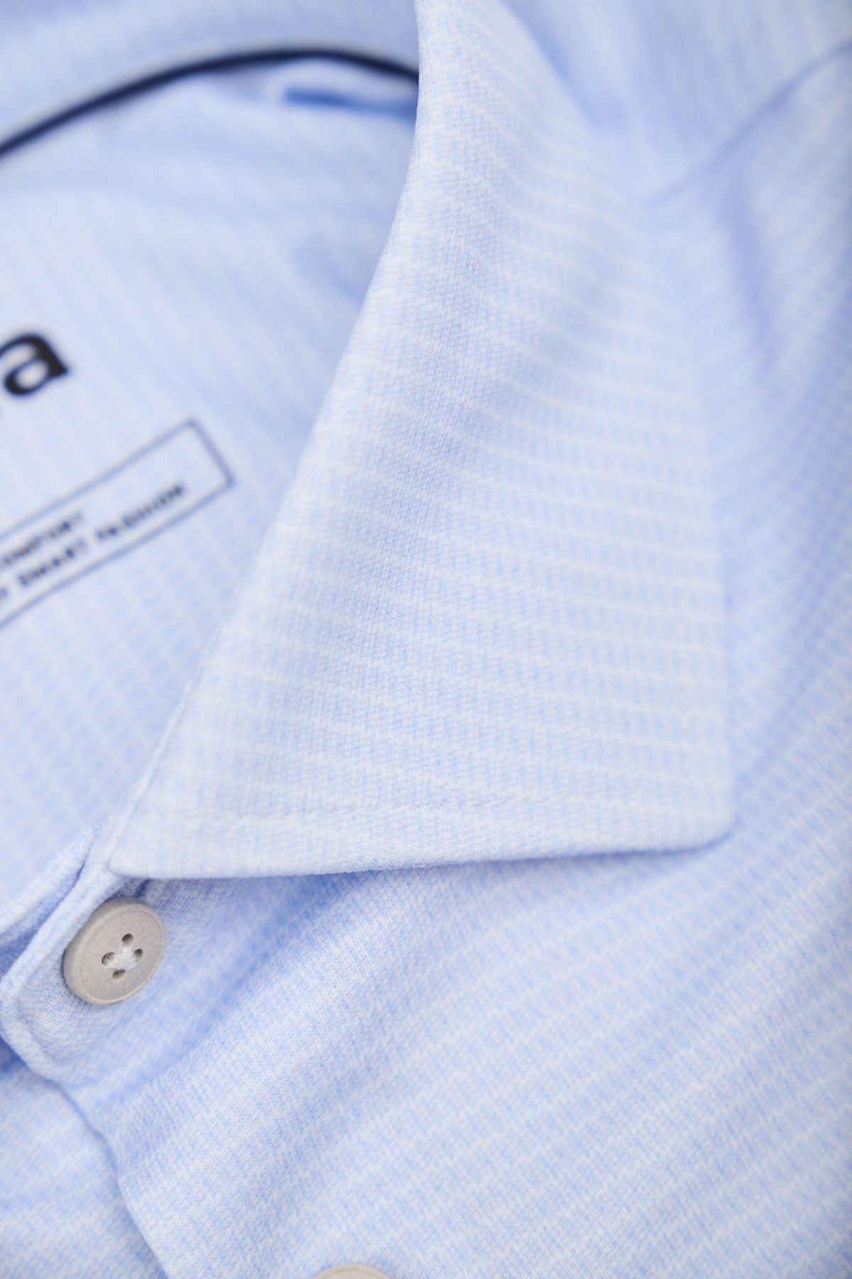 Men's dress shirt with a regular light blue mosaic print