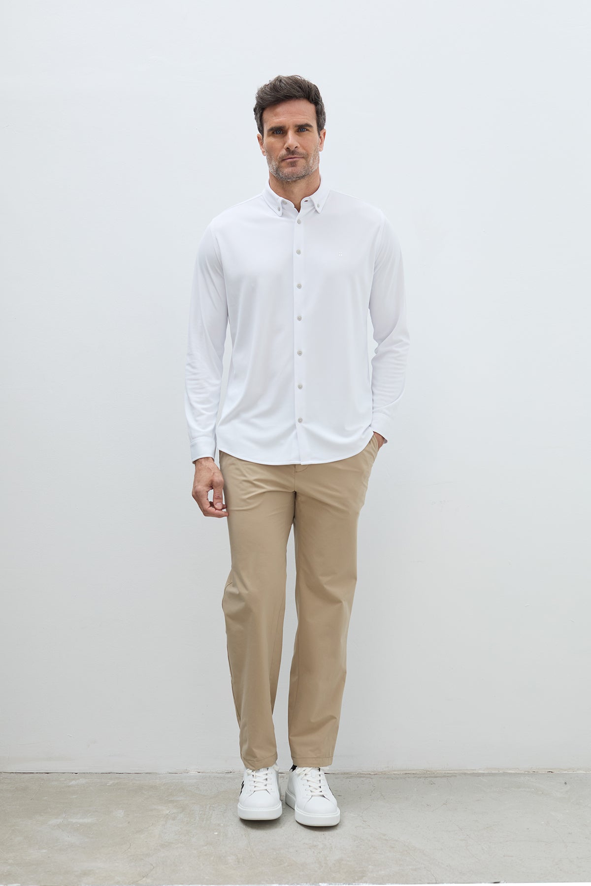 camisa ice blanca hombre regular look completo 