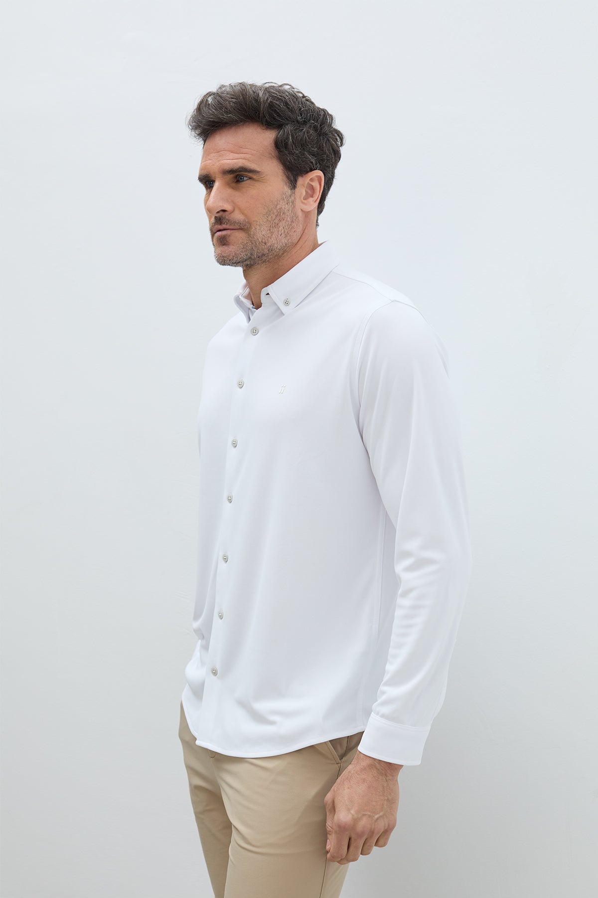 camisa ice blanca hombre regular lado 