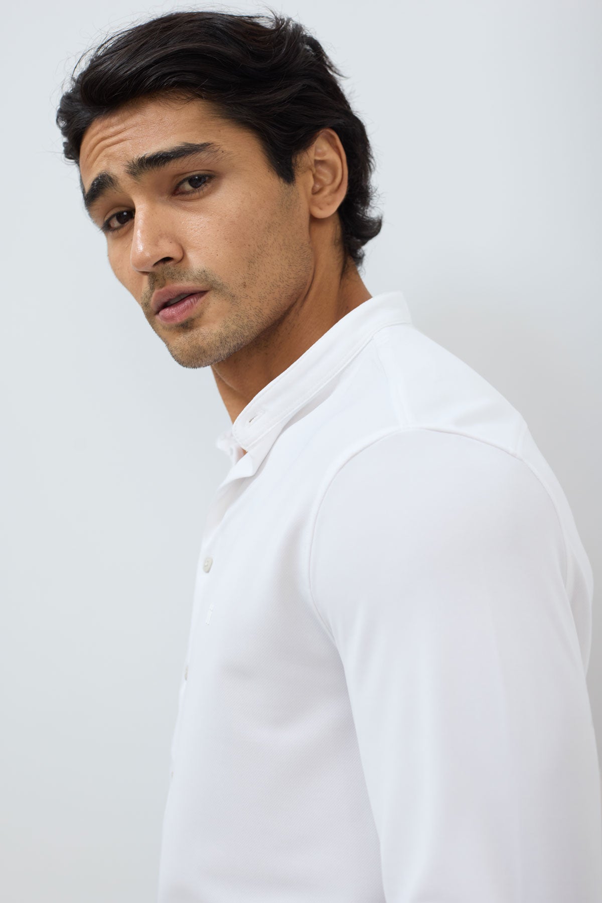 Camisa mao masculina branca regular