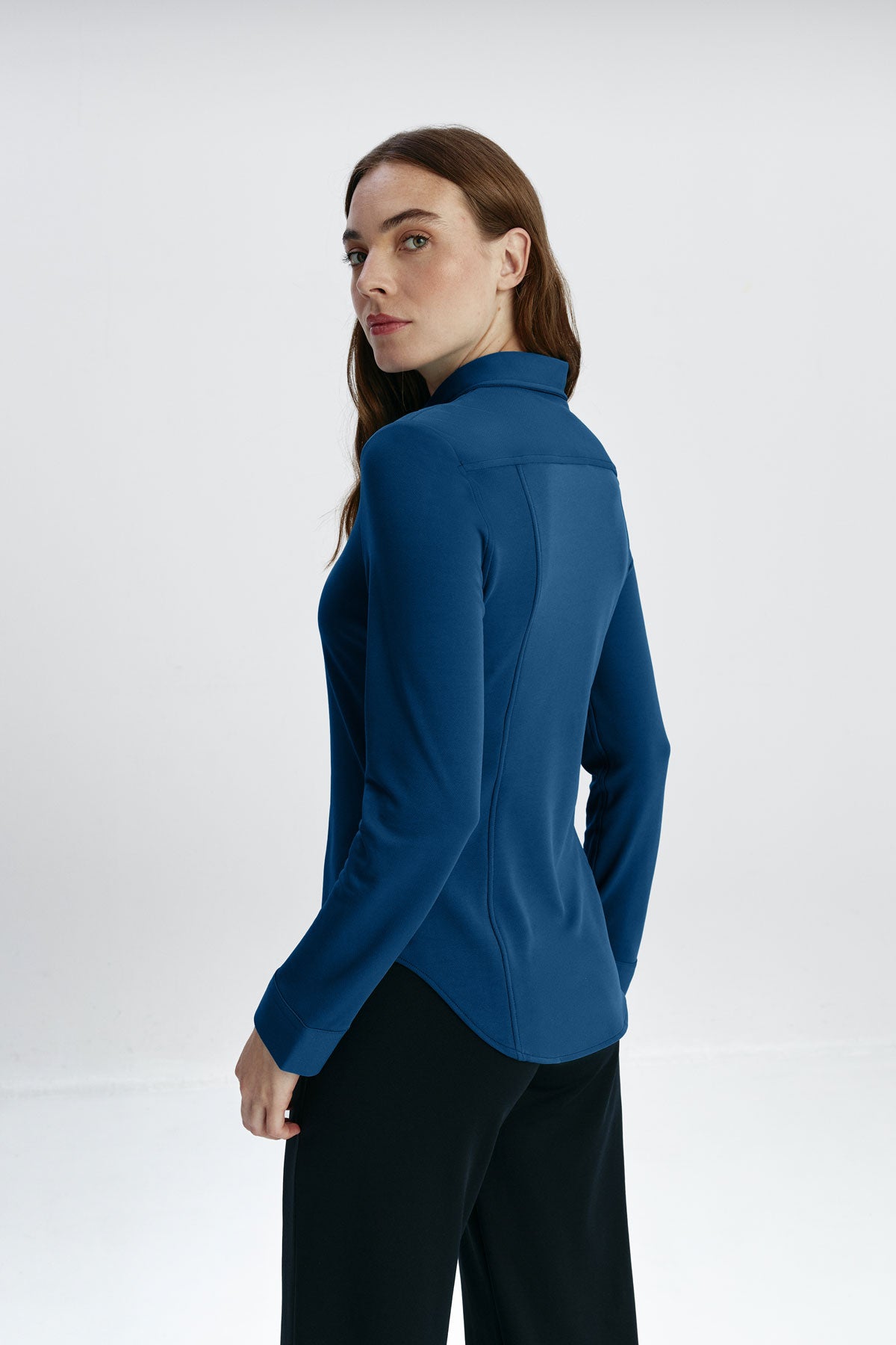 Camisa mujer azul tormenta slim mujer