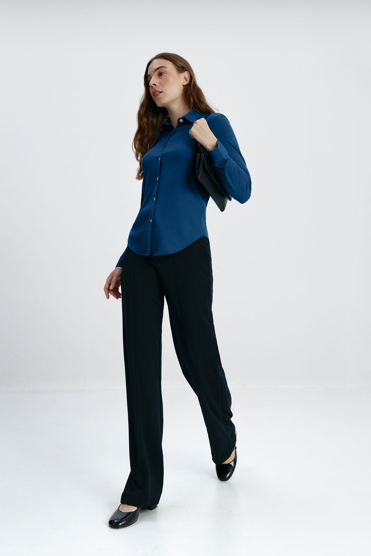 Women's slim shirt storm blue 