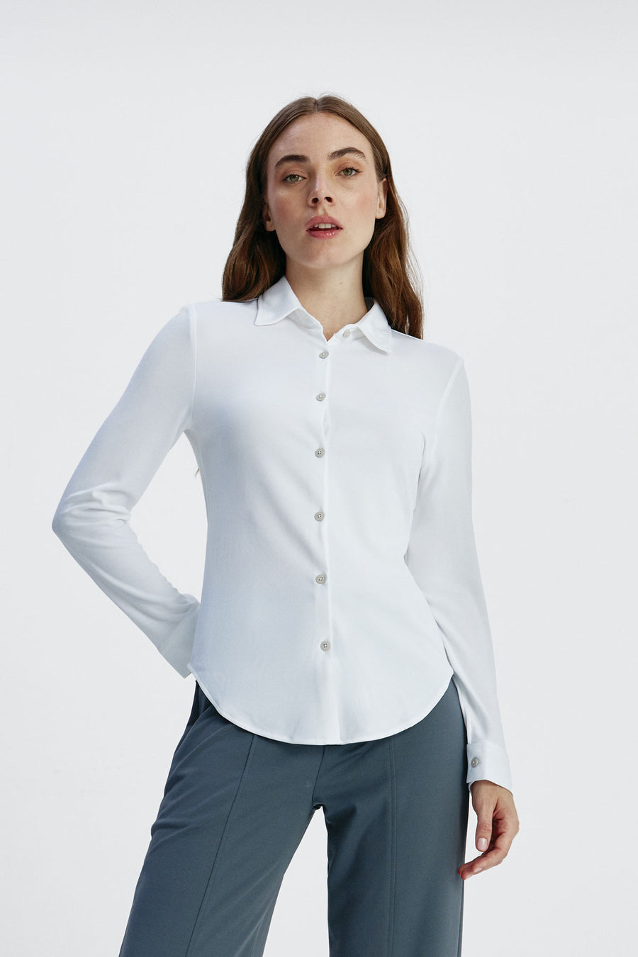 White Woman Slim shirt