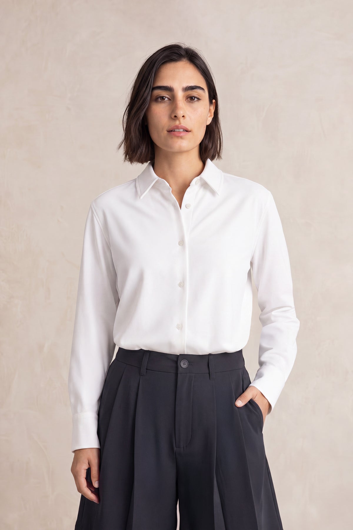 Camisa oversized mujer blanca
