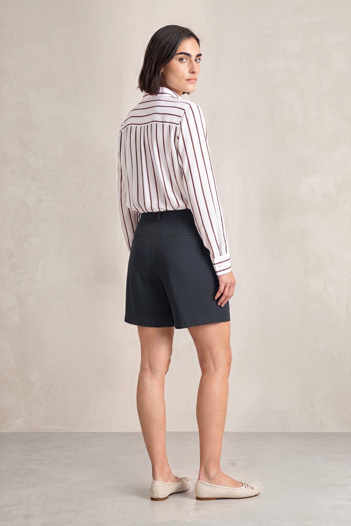 Camisa oversized mujer rayas moradas
