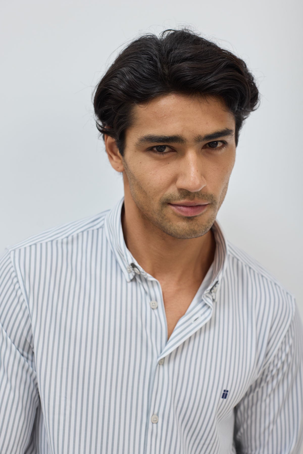 Men's casual shirt with jacaranda blue stripes print, regular fit