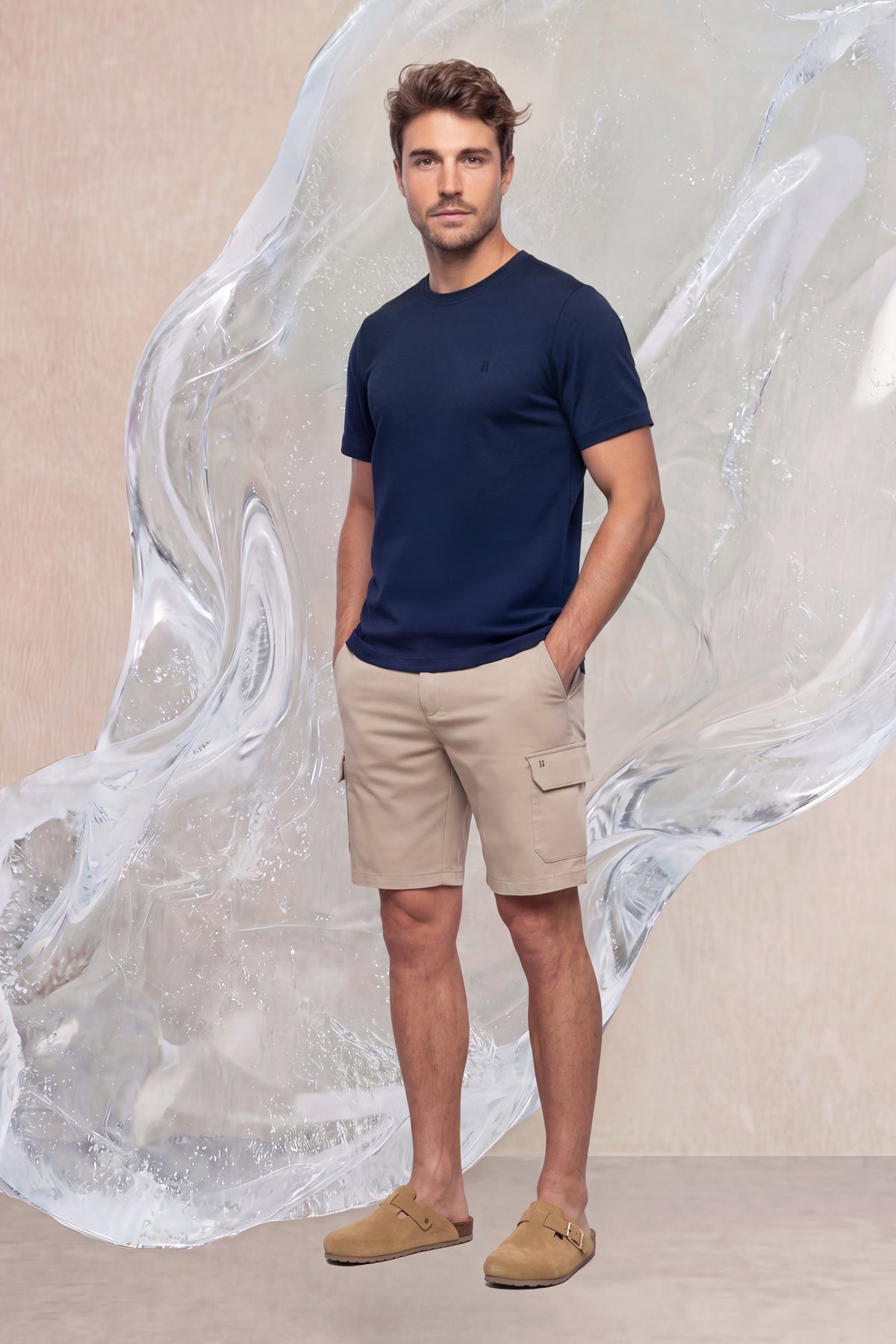 Camiseta hombre azul marino Ice