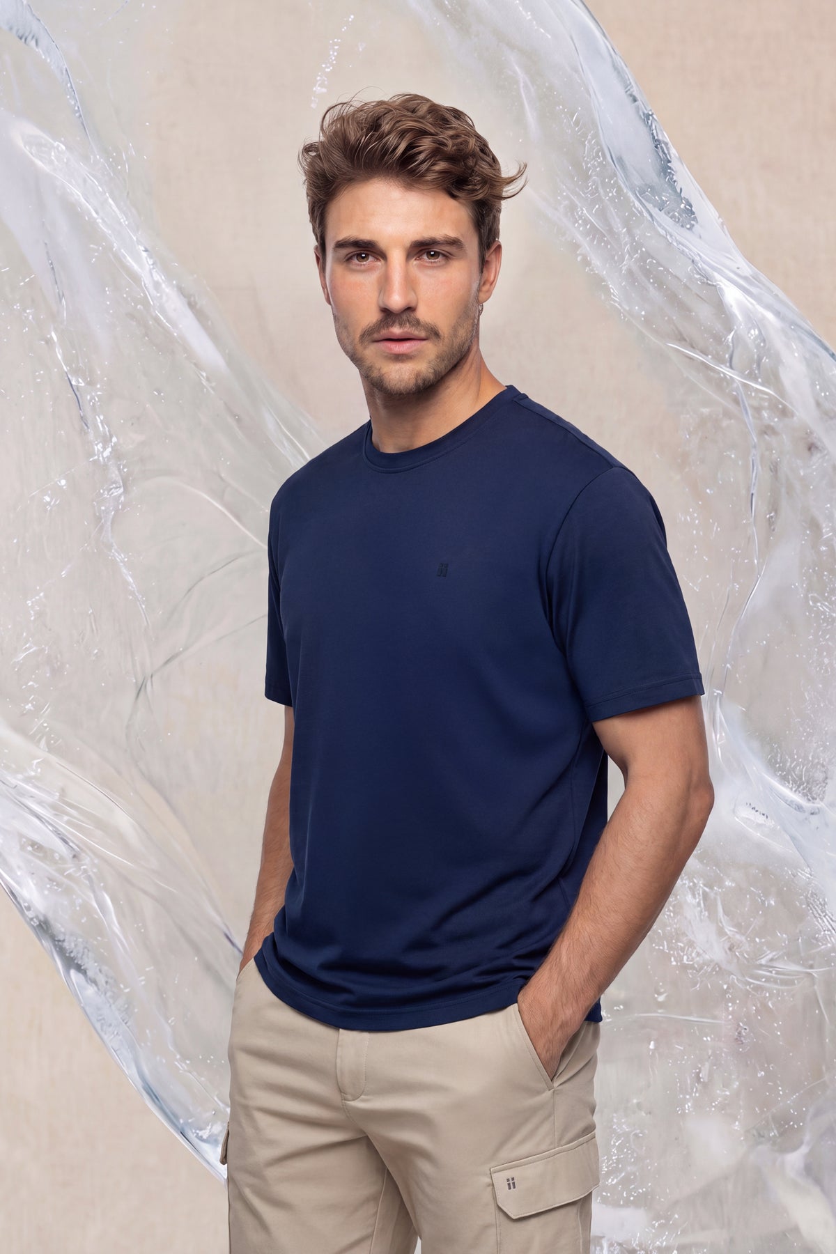 Camiseta hombre azul marino Ice