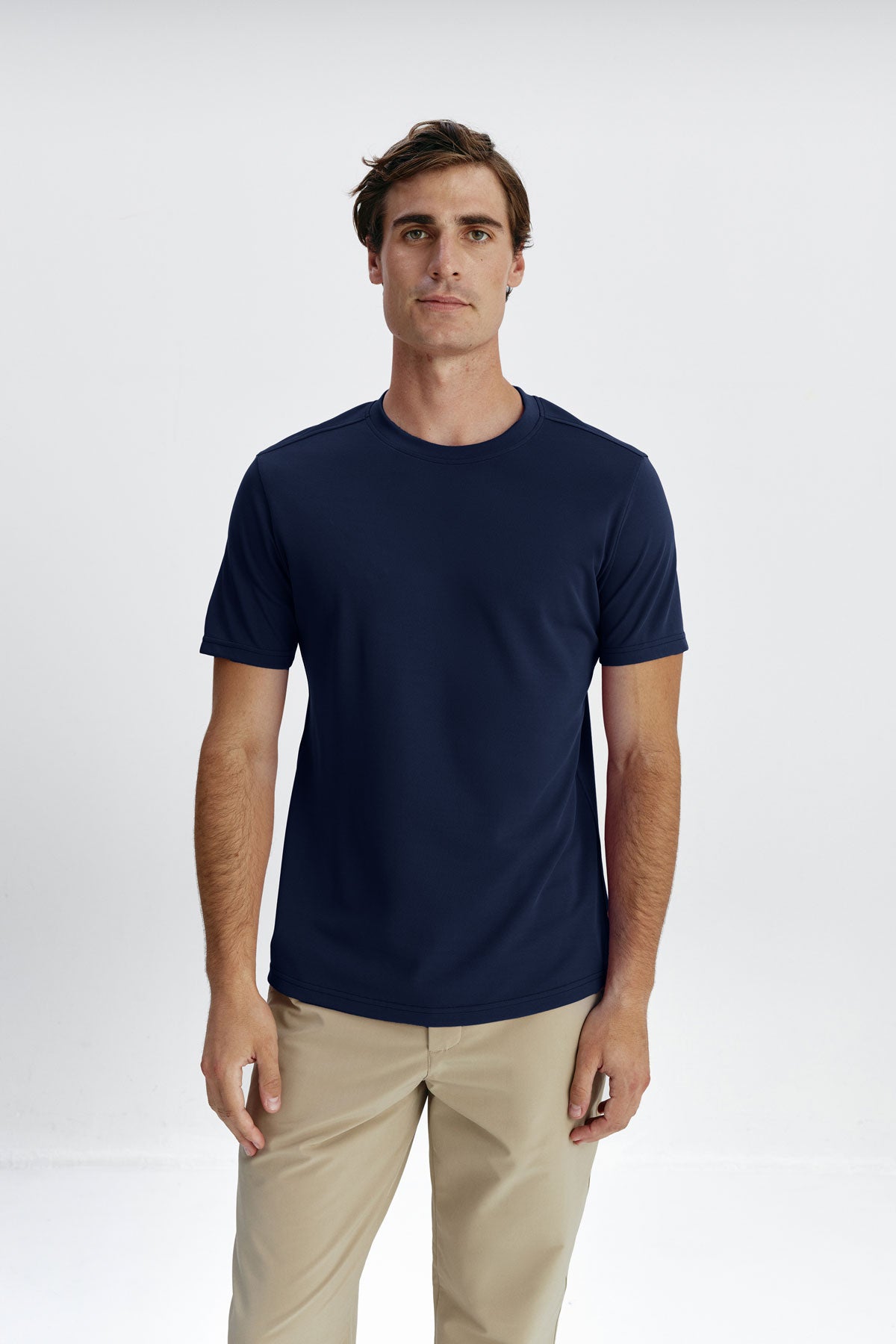 Camiseta azul marino básica antimanchas hombre