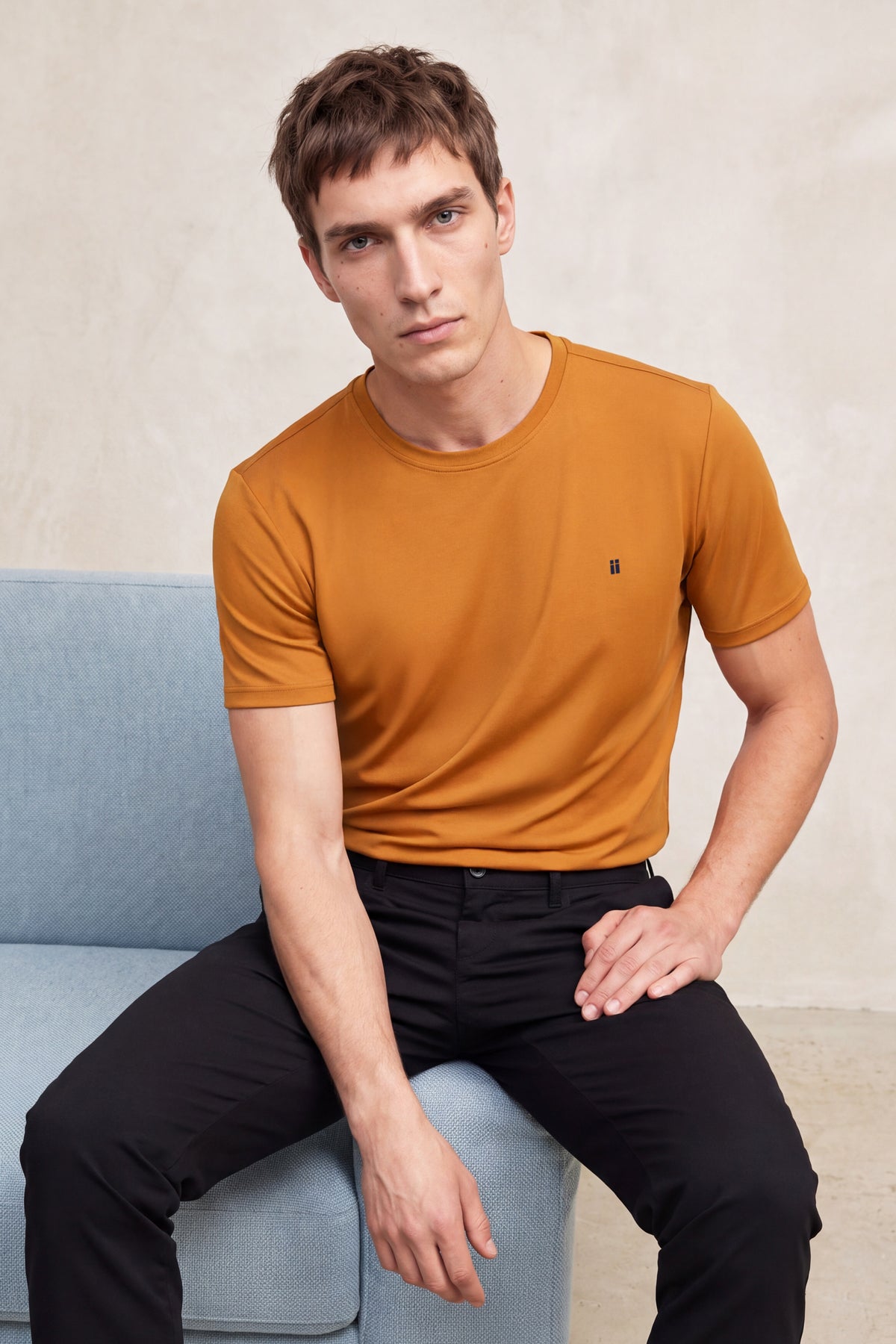 Men's round neck hazelnut Soft T-shirt