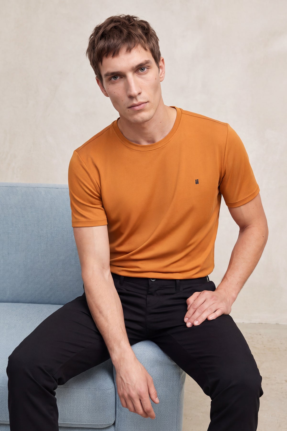 Men's round neck hazelnut Soft T-shirt