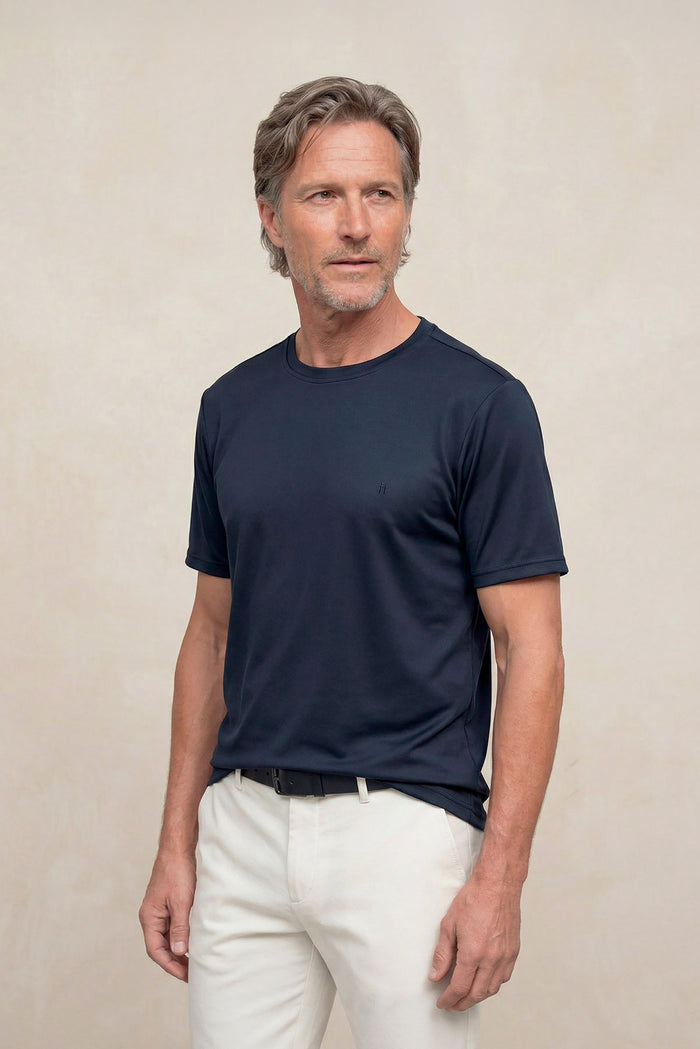 Camiseta hombre cuello redondo azul marino Soft