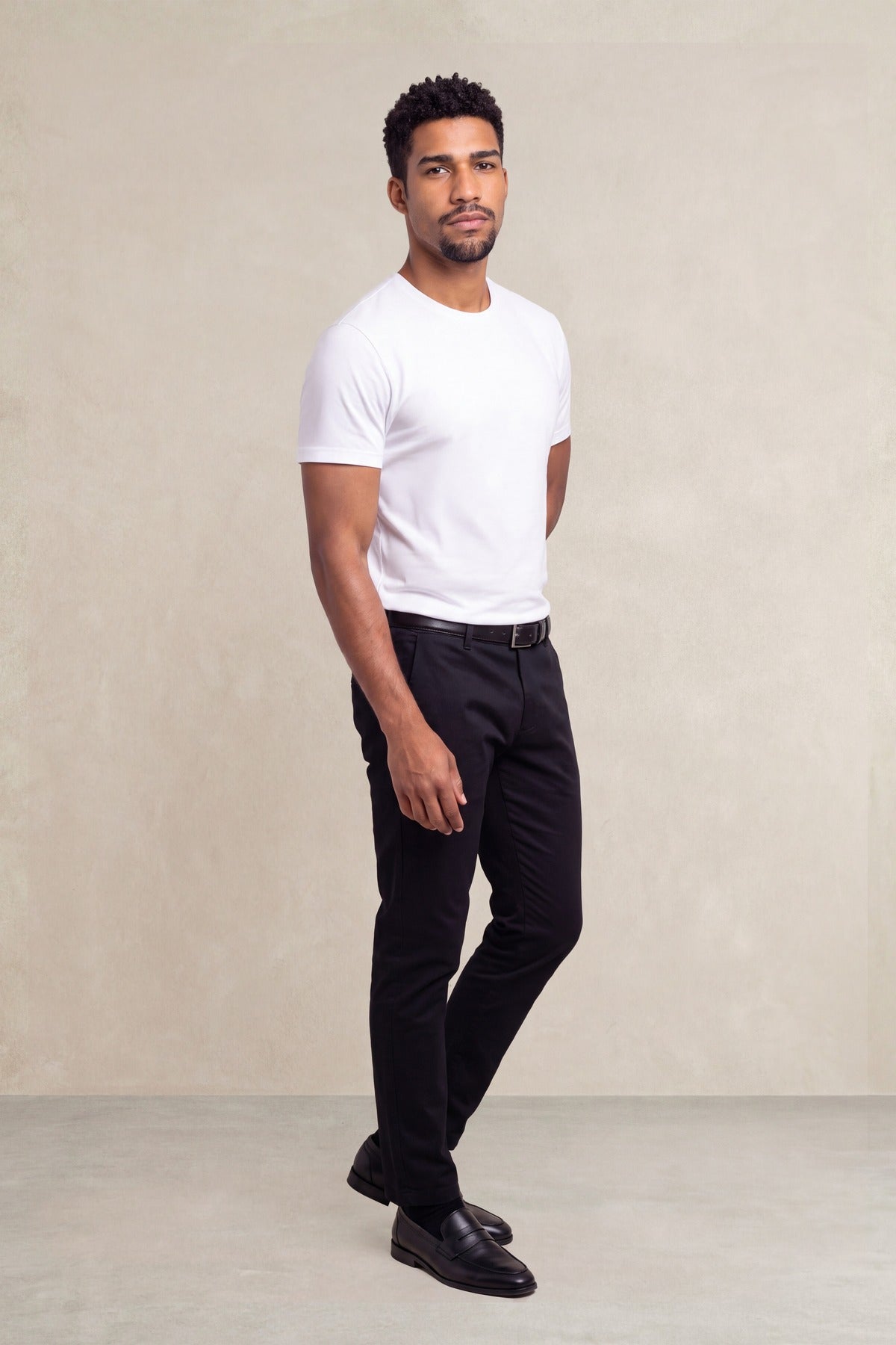 Men's White Soft Light Crew Neck T-Shirt