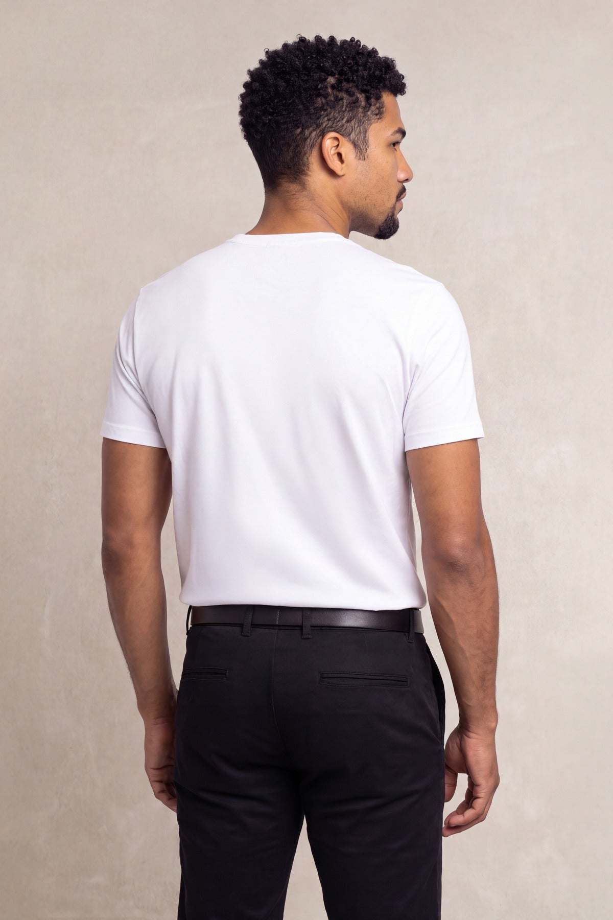 Men's White Soft Light Crew Neck T-Shirt