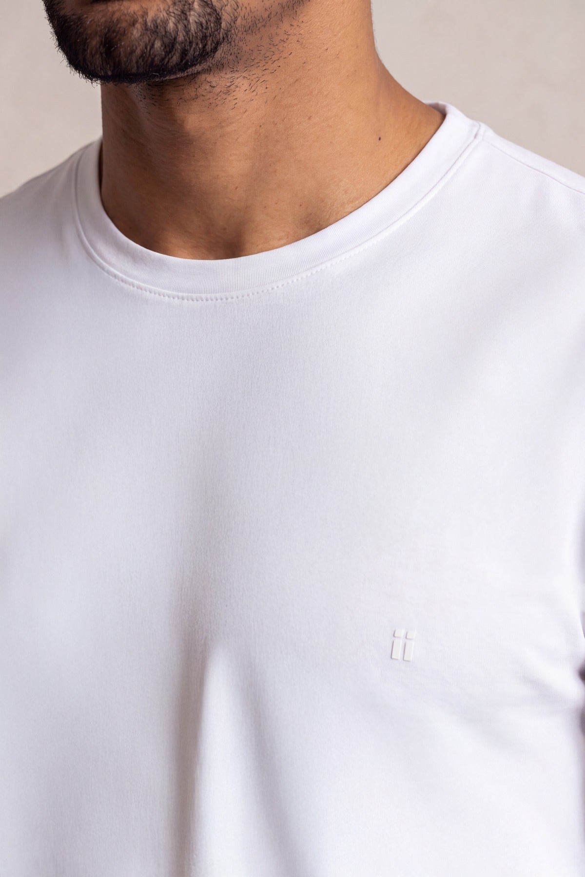 Men's White Soft Light Crew Neck T-Shirt