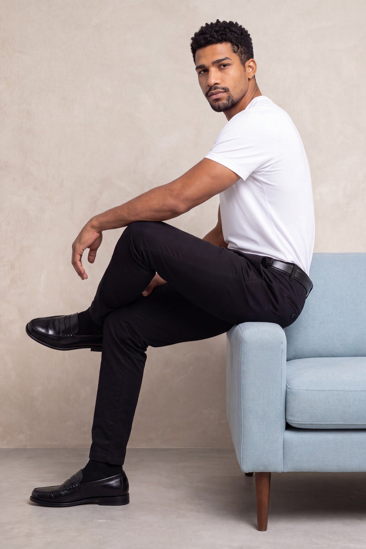Men's White Soft Light Crew Neck T-Shirt