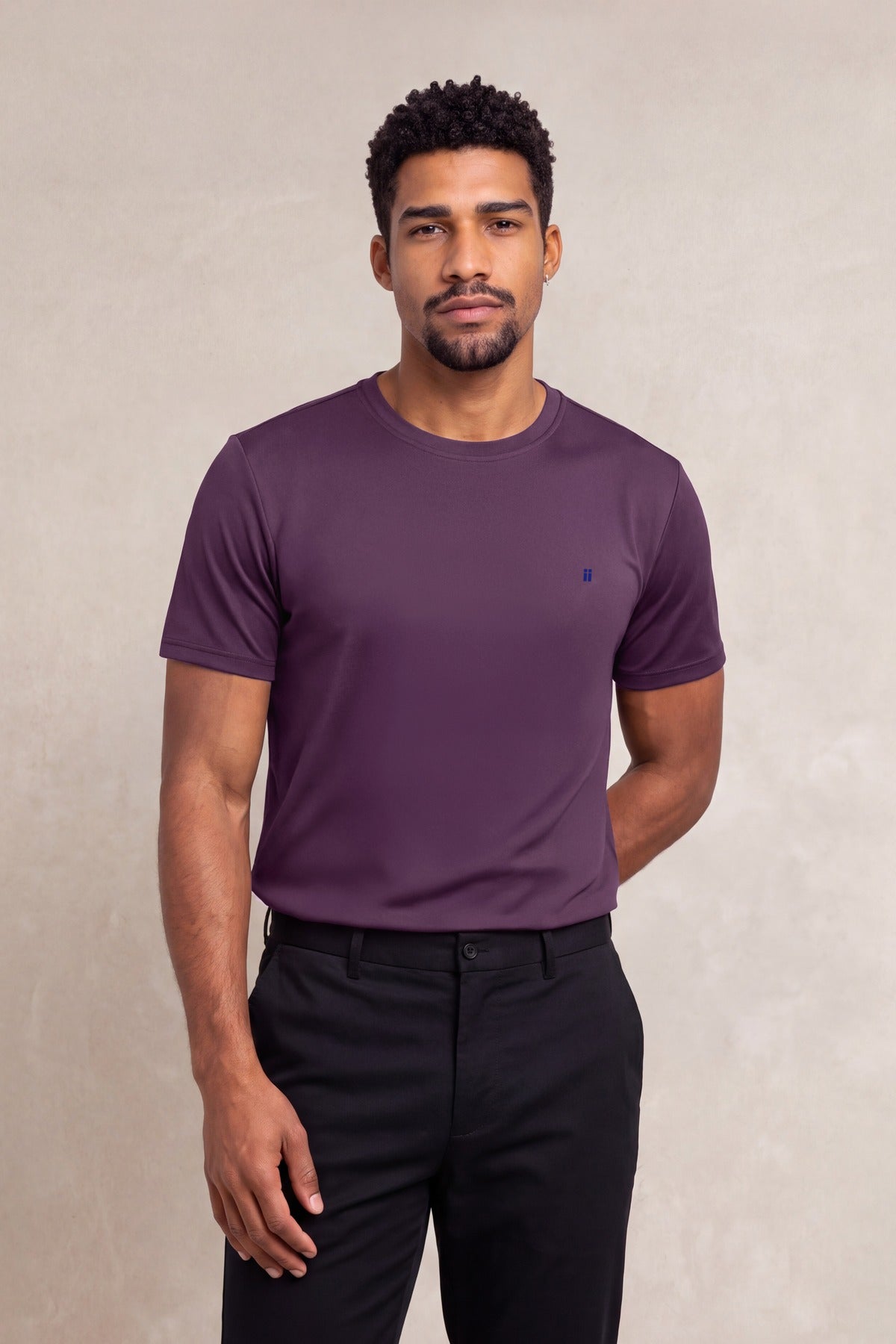 Camiseta hombre cuello redondo morado Soft