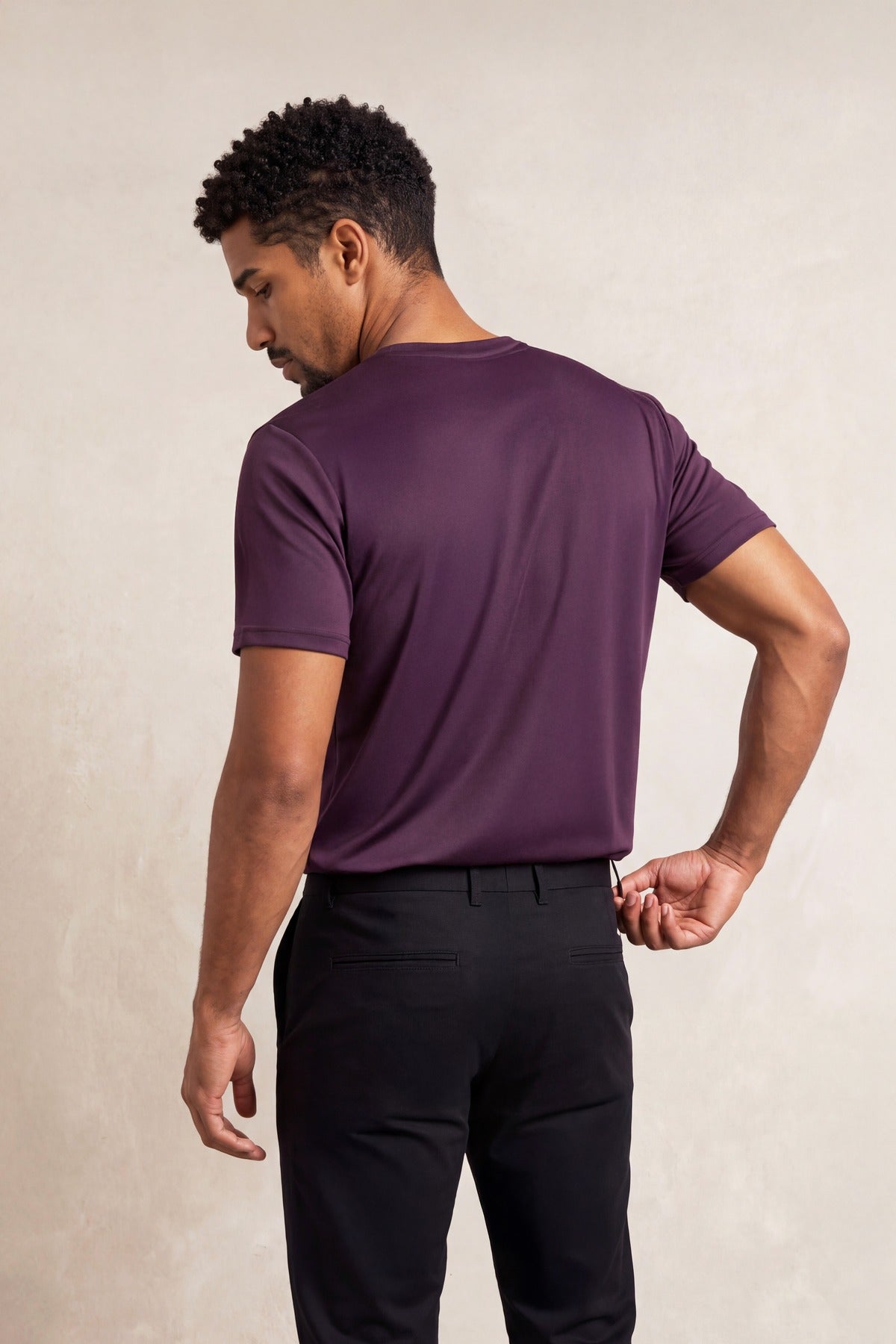 Camiseta hombre cuello redondo morado Soft