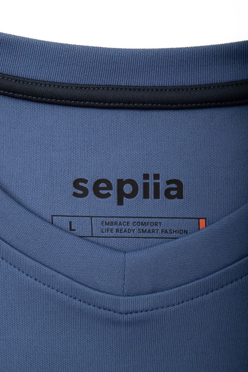 Camiseta hombre cuello v azul indigo Soft