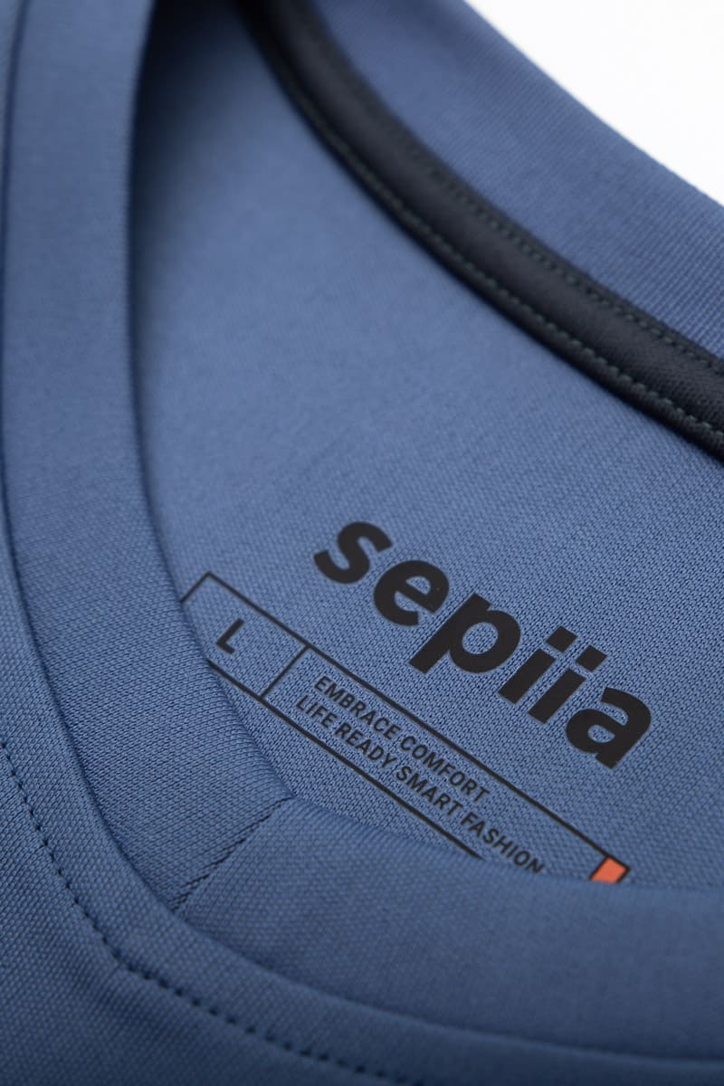 Camiseta hombre cuello v azul indigo Soft