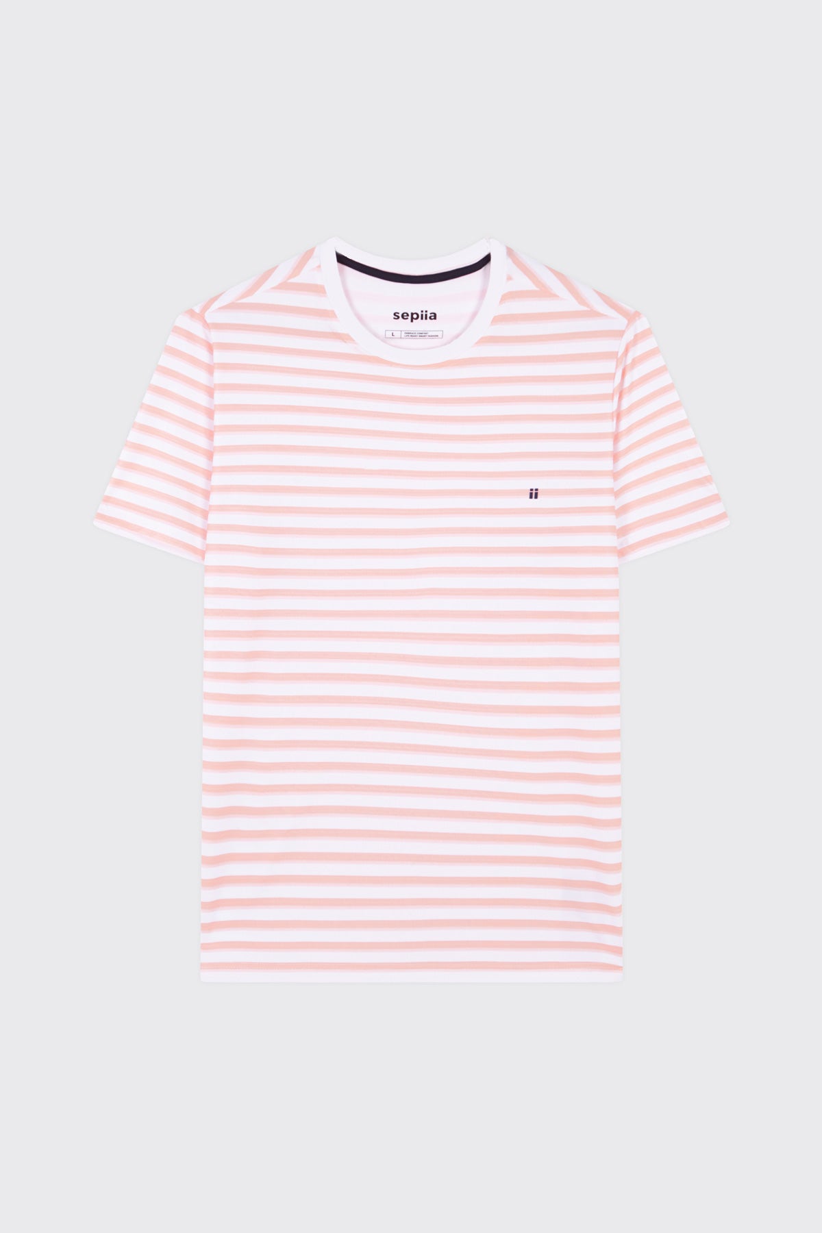 Camiseta hombre estampado rayas naranja sunset