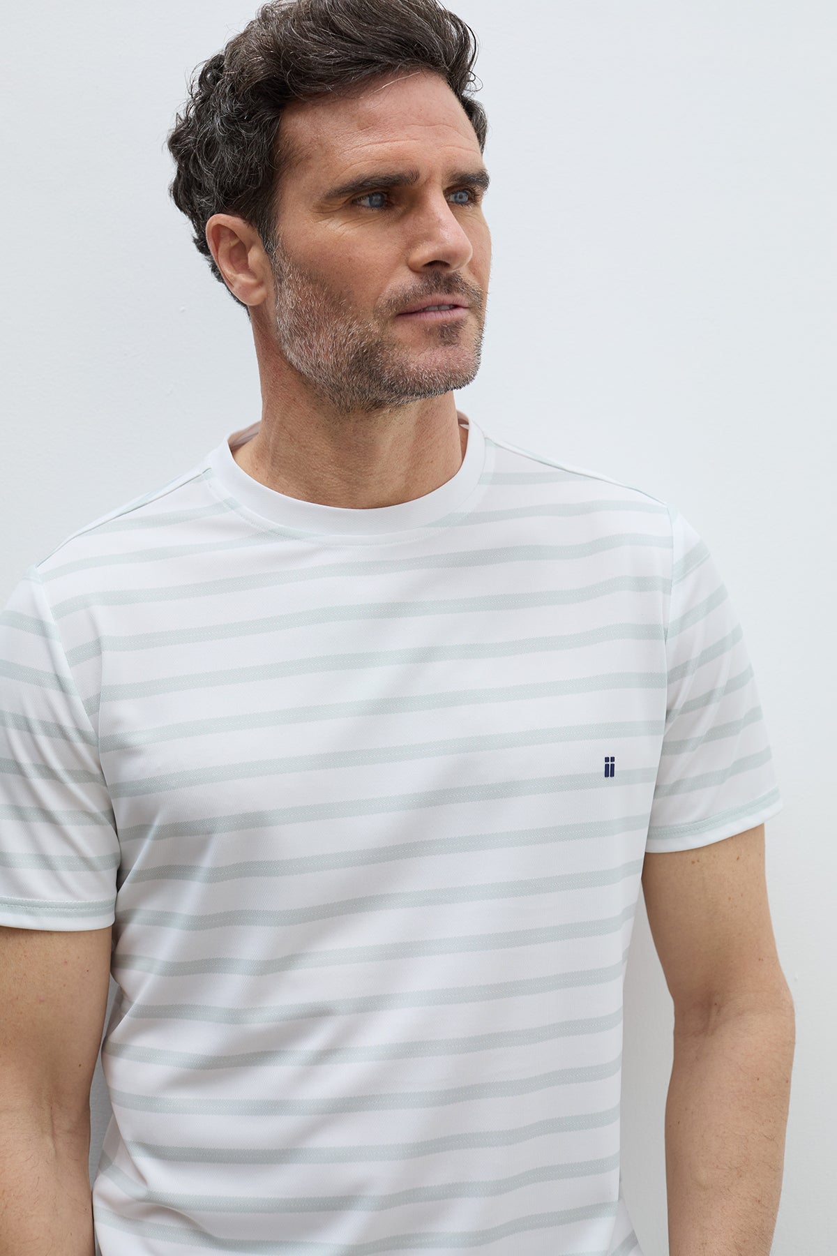 Camiseta rayas verde milky hombre. Foto detalles.