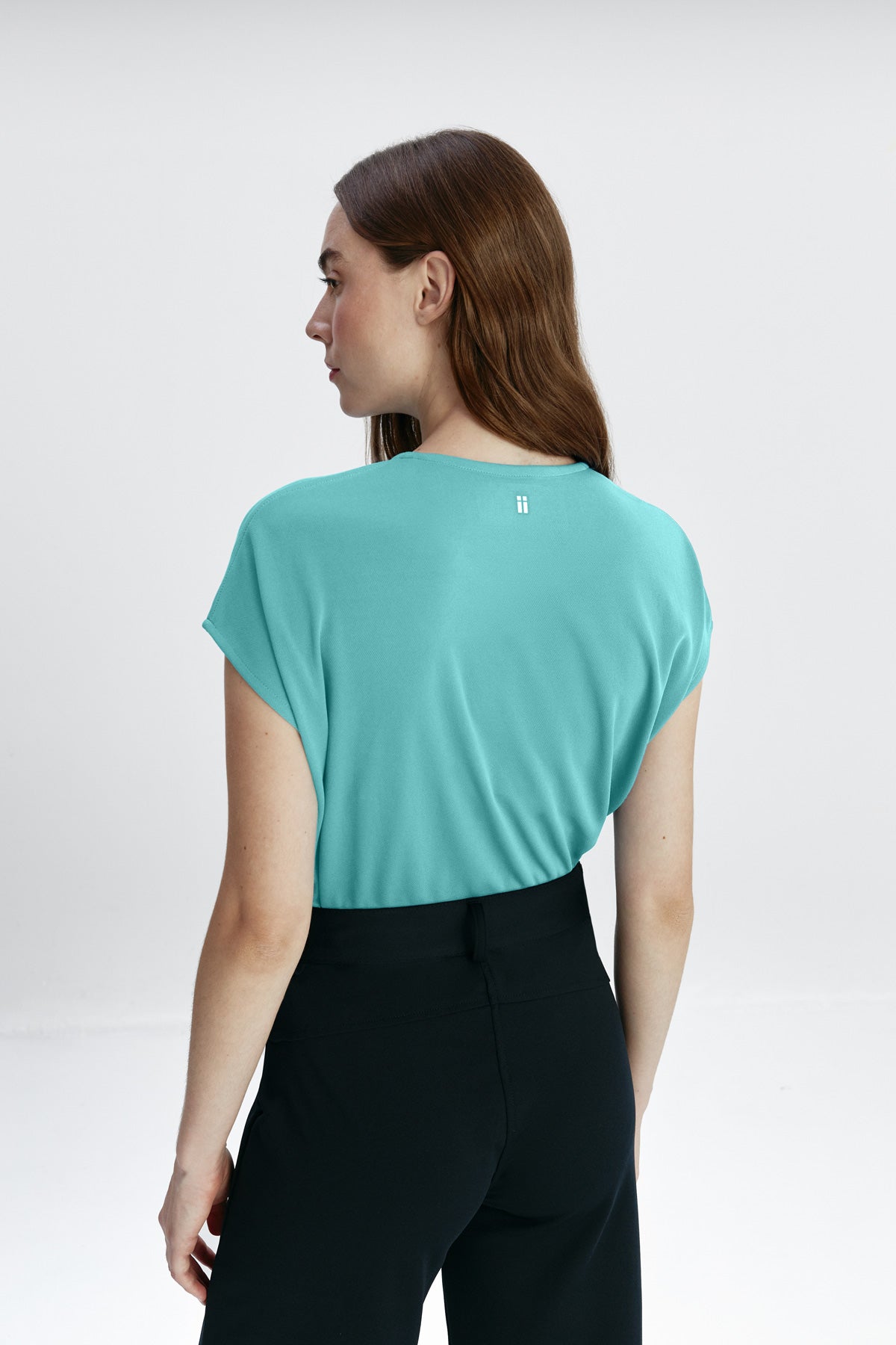 Women's kimono T-shirt chlorophyll green