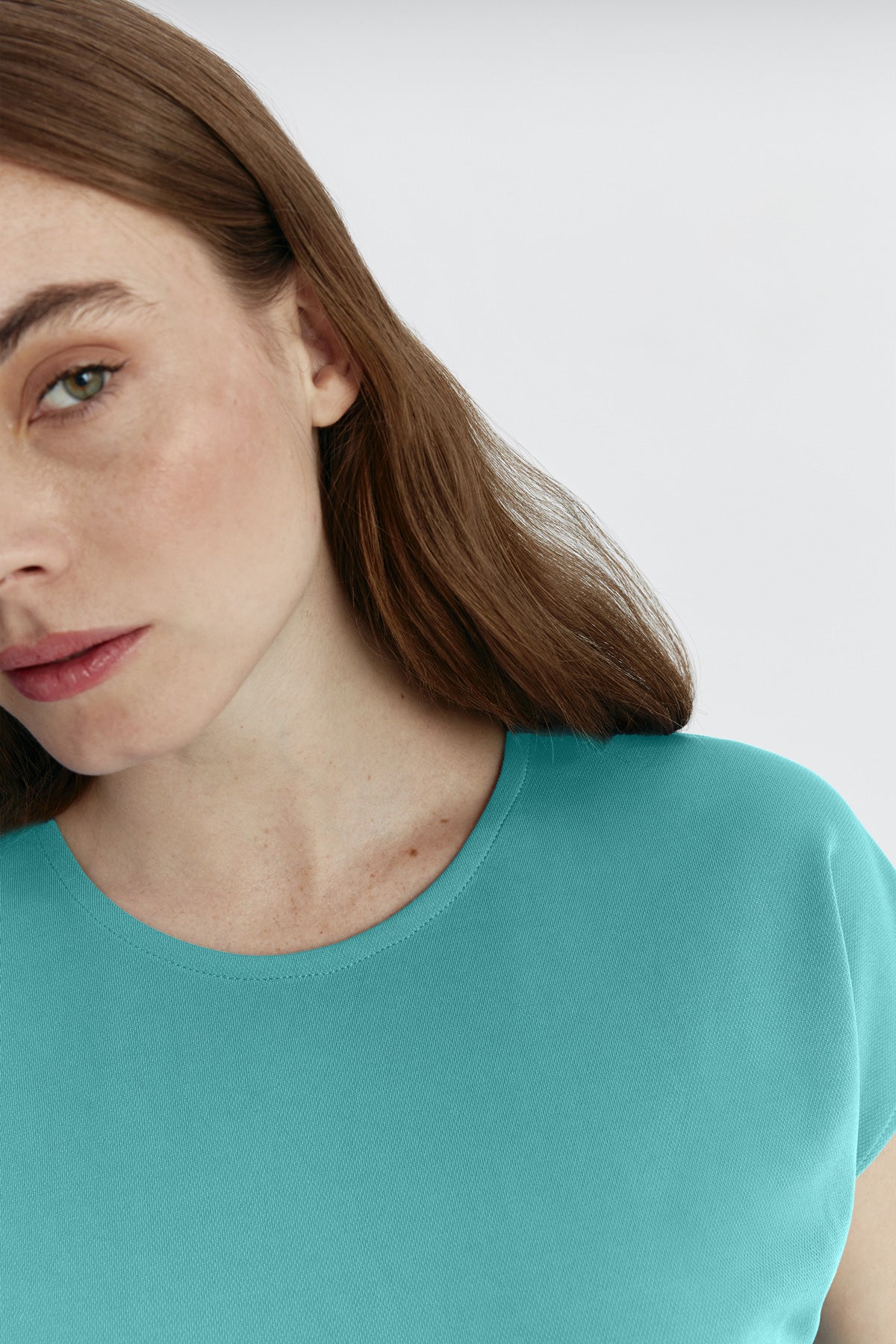 Women's kimono T-shirt chlorophyll green