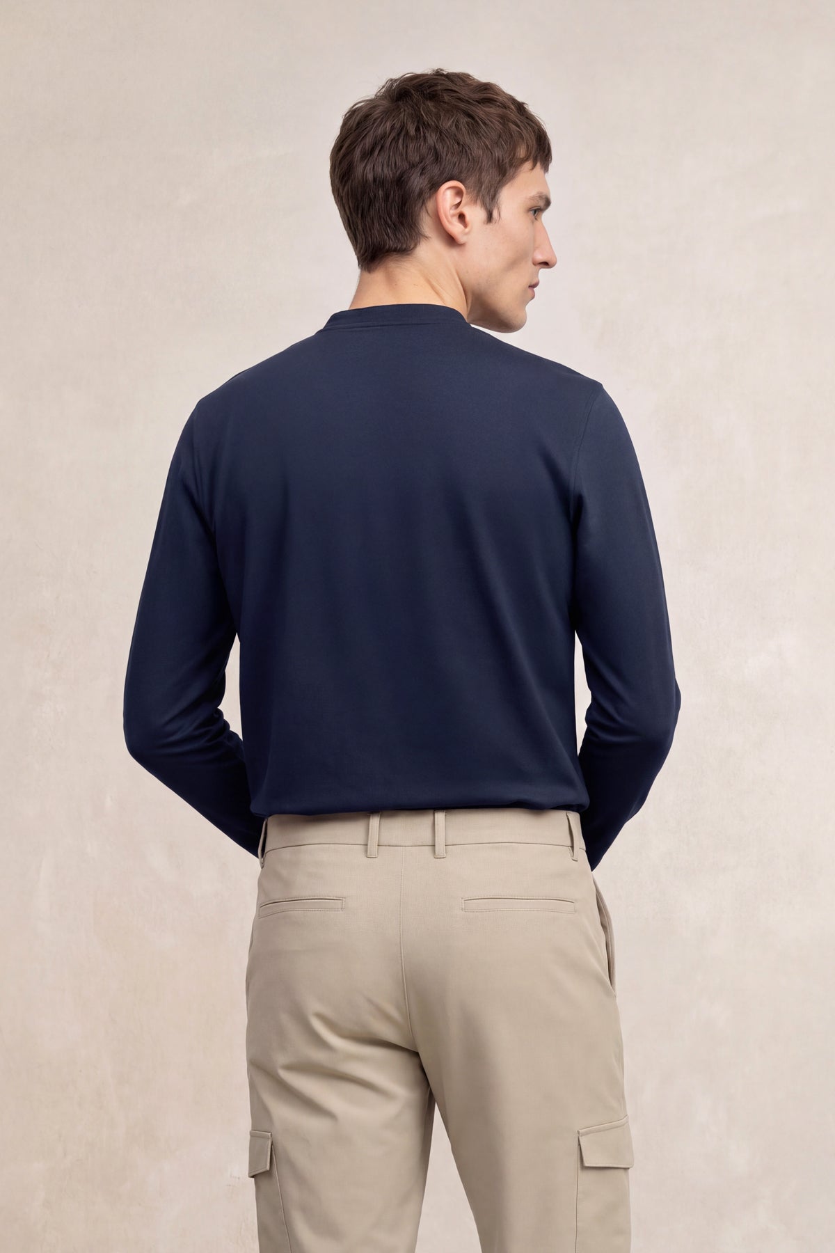 Men's Navy Blue Henley Polo Shirt Ranger