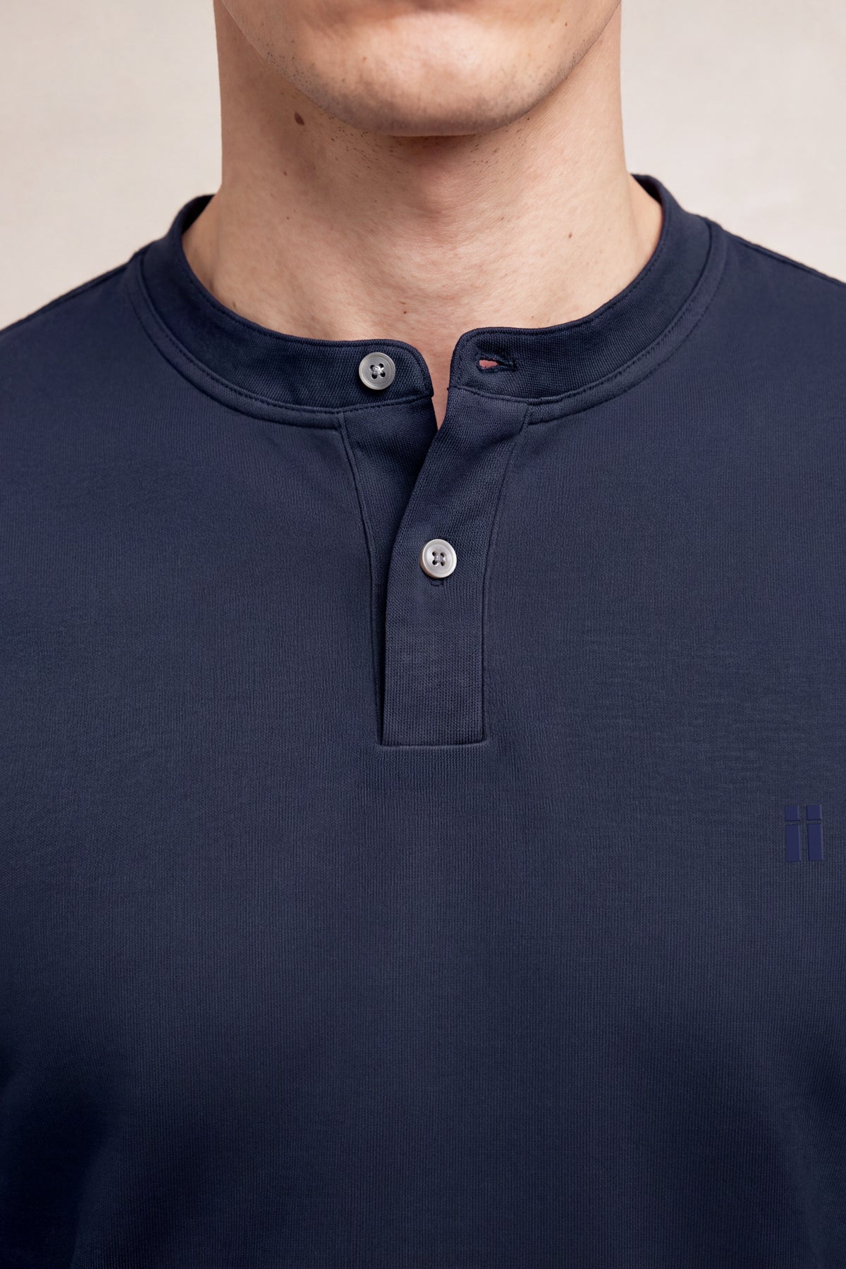 Men's Navy Blue Henley Polo Shirt Ranger