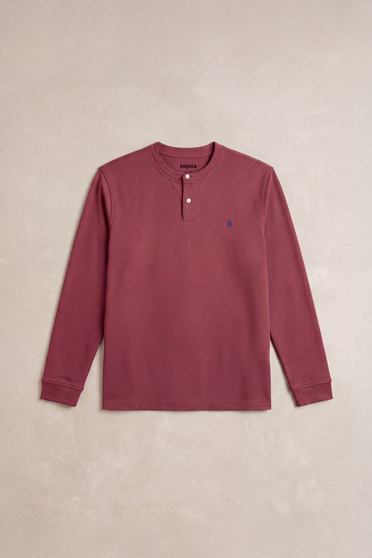 Camiseta polo henley hombre granate Ranger