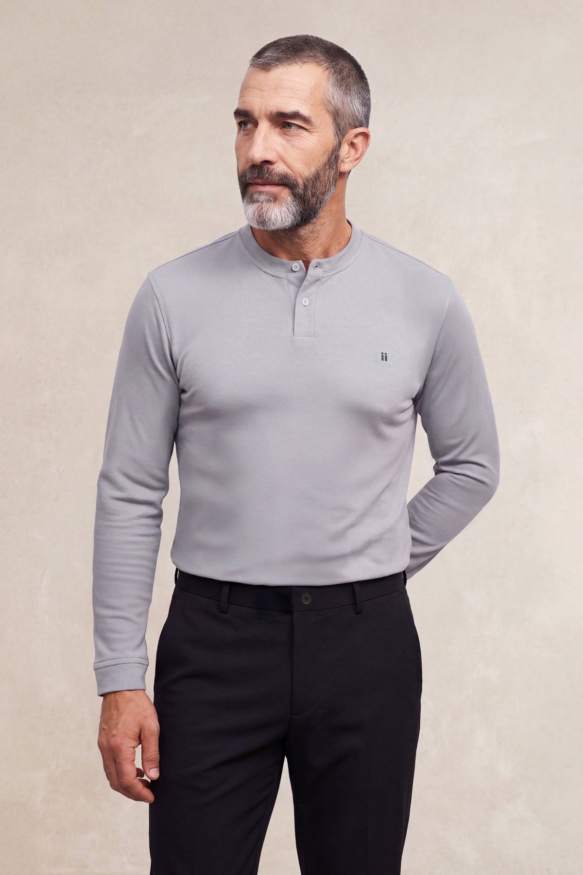 Camiseta polo henley hombre gris Ranger