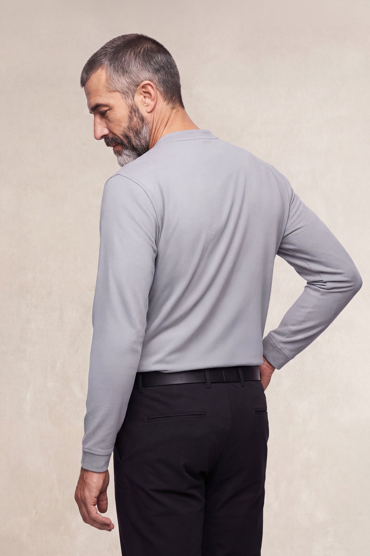 Camiseta polo henley hombre gris Ranger