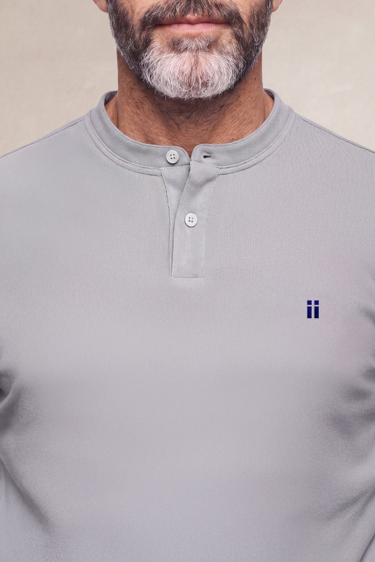 Camiseta polo henley hombre gris Ranger
